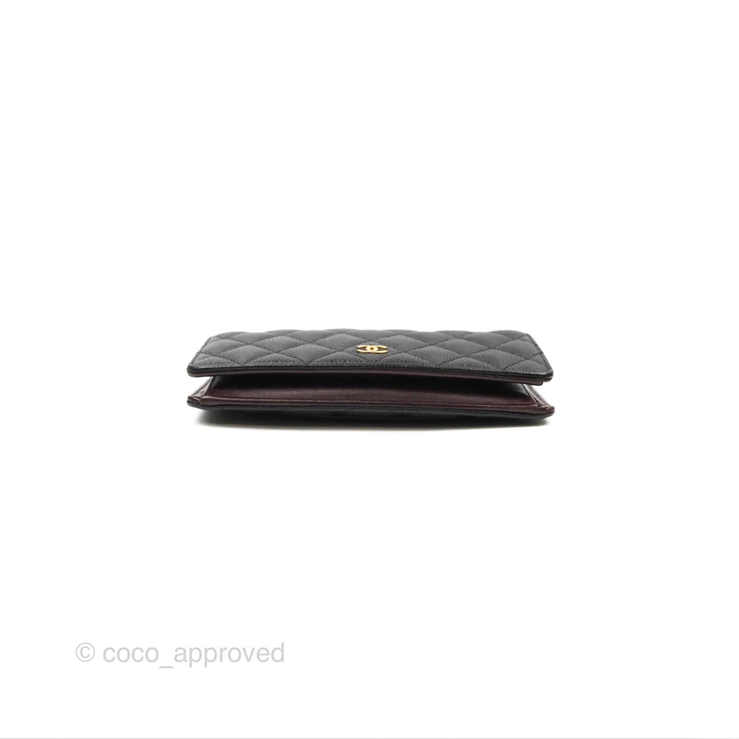 Chanel Classic Quilted Long Wallet Black Caviar Gold Hardware