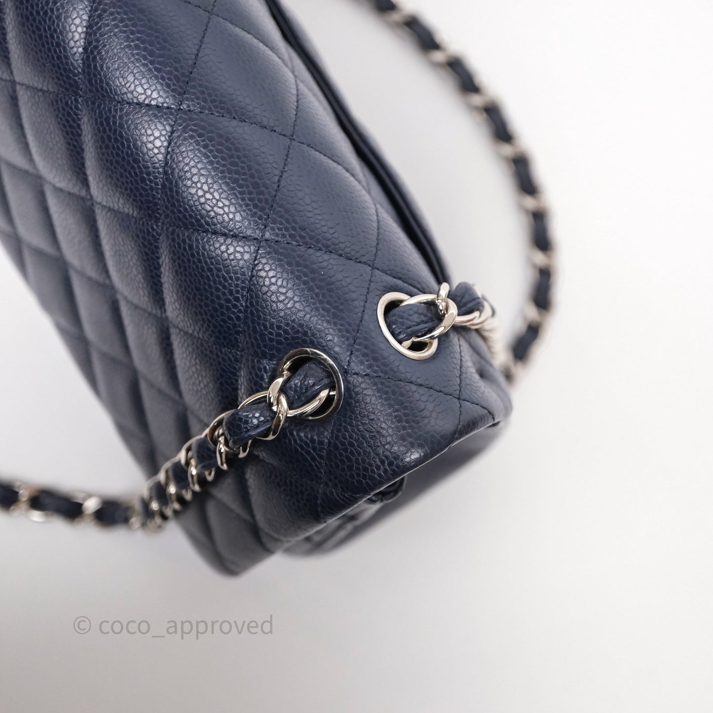 Chanel Jumbo Double Flap Navy Caviar Silver Hardware⁣⁣