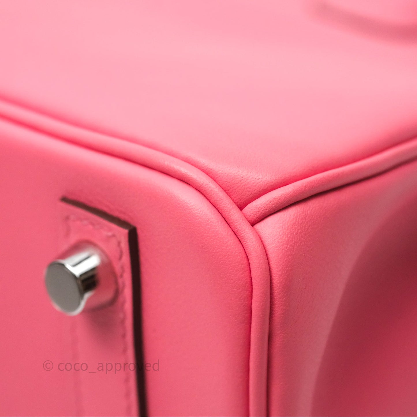 Hermès Birkin 25 Retourne Rose Azalee 8W Swift Palladium Hardware