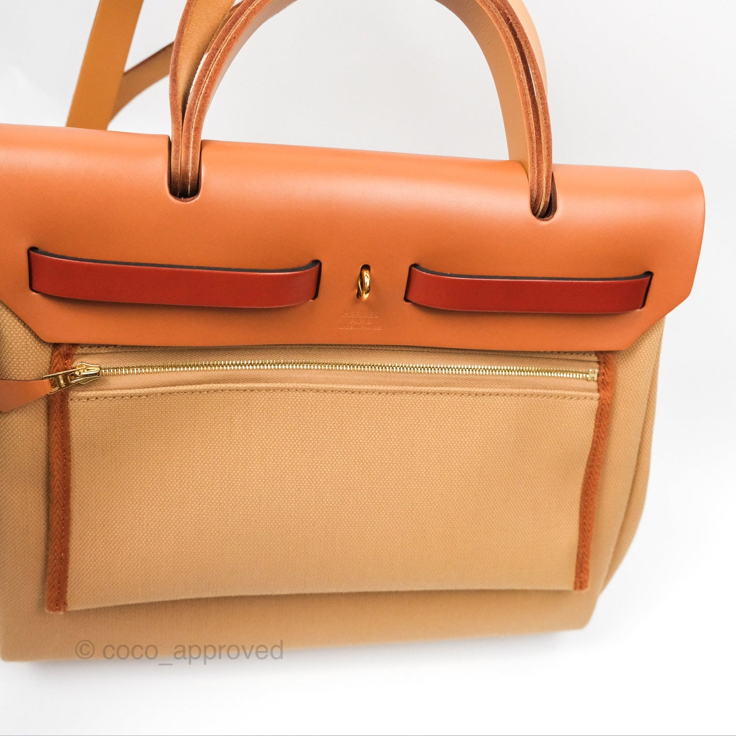 Hermès Herbag Zip 31 Retourne Chai 0M/ Natural Sable 21/ Fauve 34/ Cuivre 6C