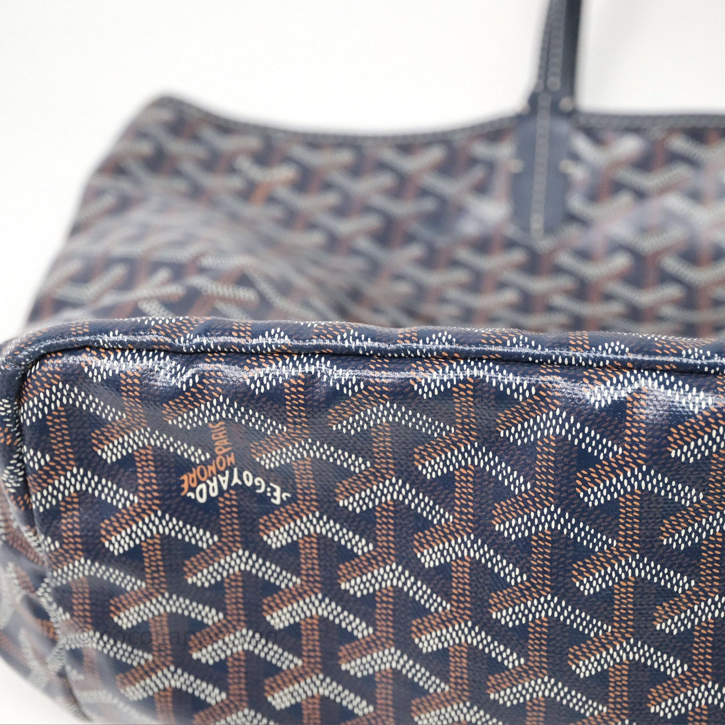 Goyard St. Louis Tote PM Navy/Tan