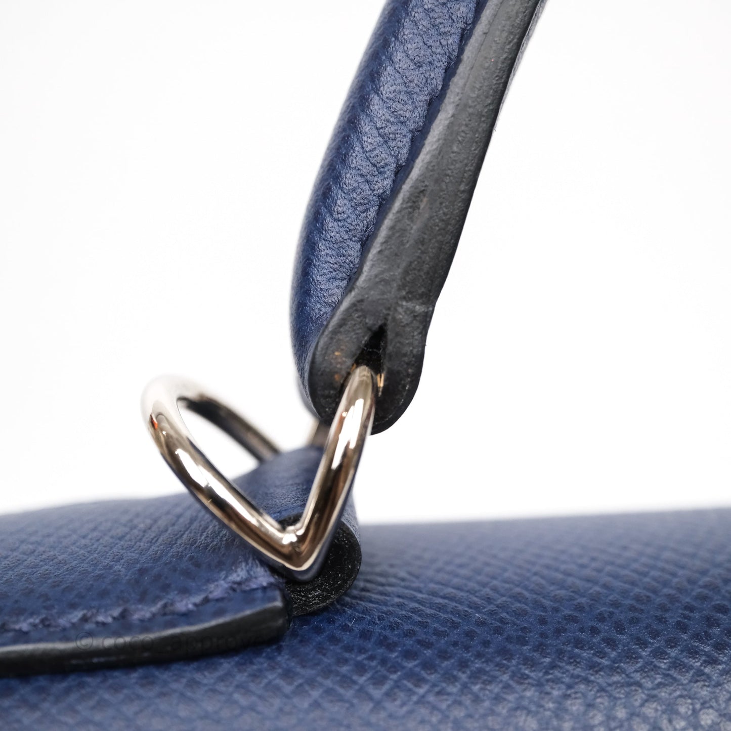 Hermes Kelly 32 Bleu Saphir 73 Epsom Palladium Hardware