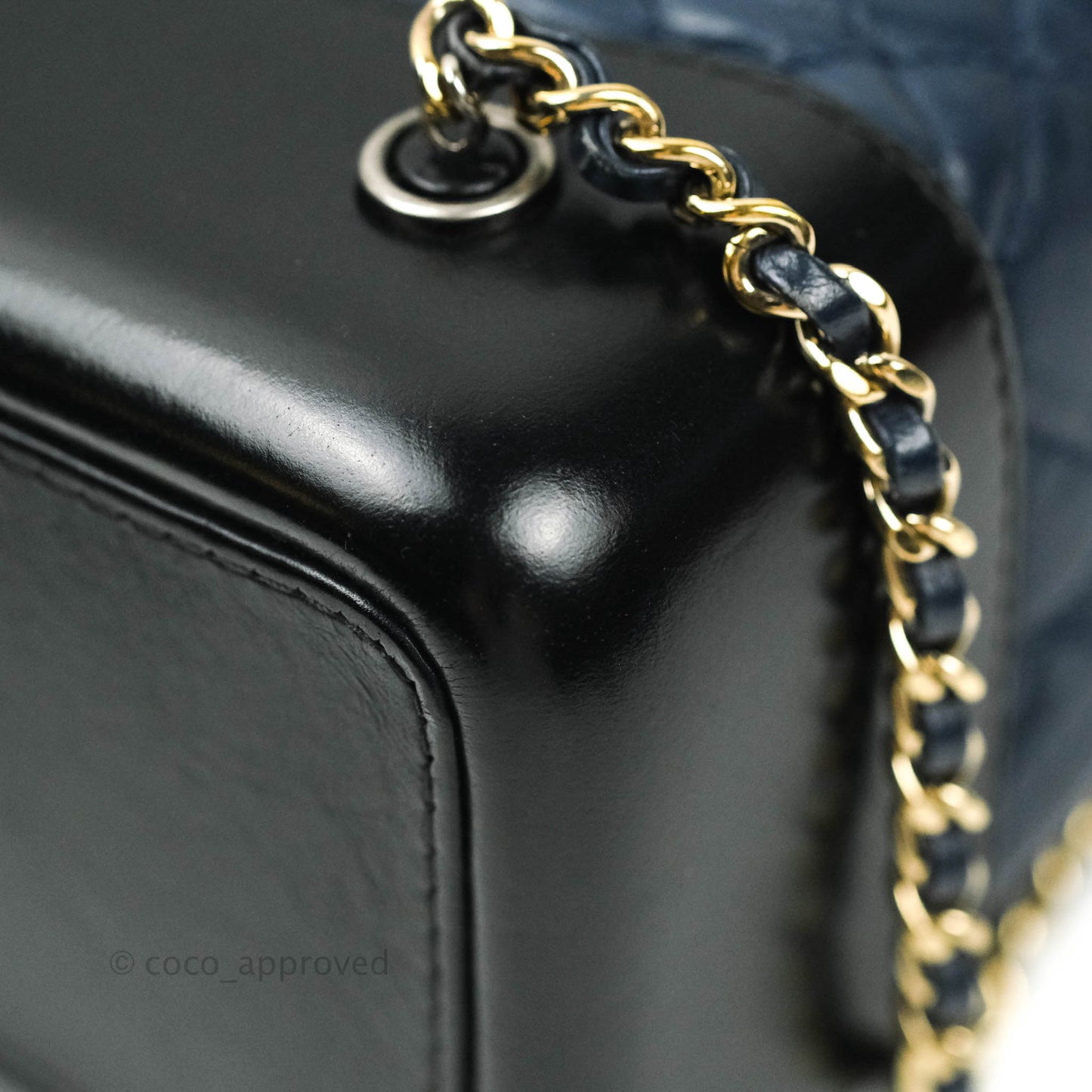 Chanel Gabrielle Backpack Black Aged Calfskin Small Navy Black