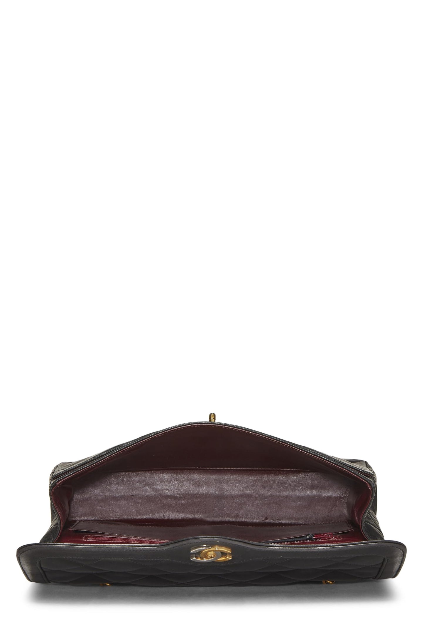 Chanel,  Black Quilted Lambskin Paris Limited Double Flap Jumbo, Black