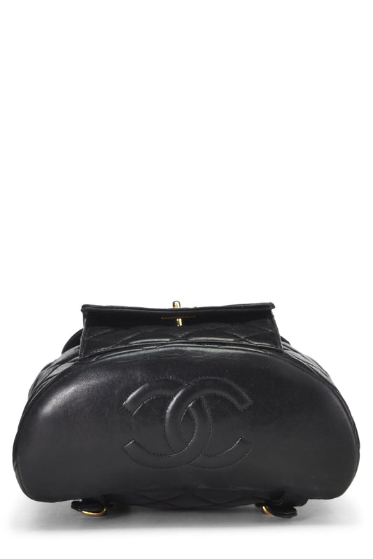 Chanel,  Black Quilted Lambskin Classic Backpack, Black