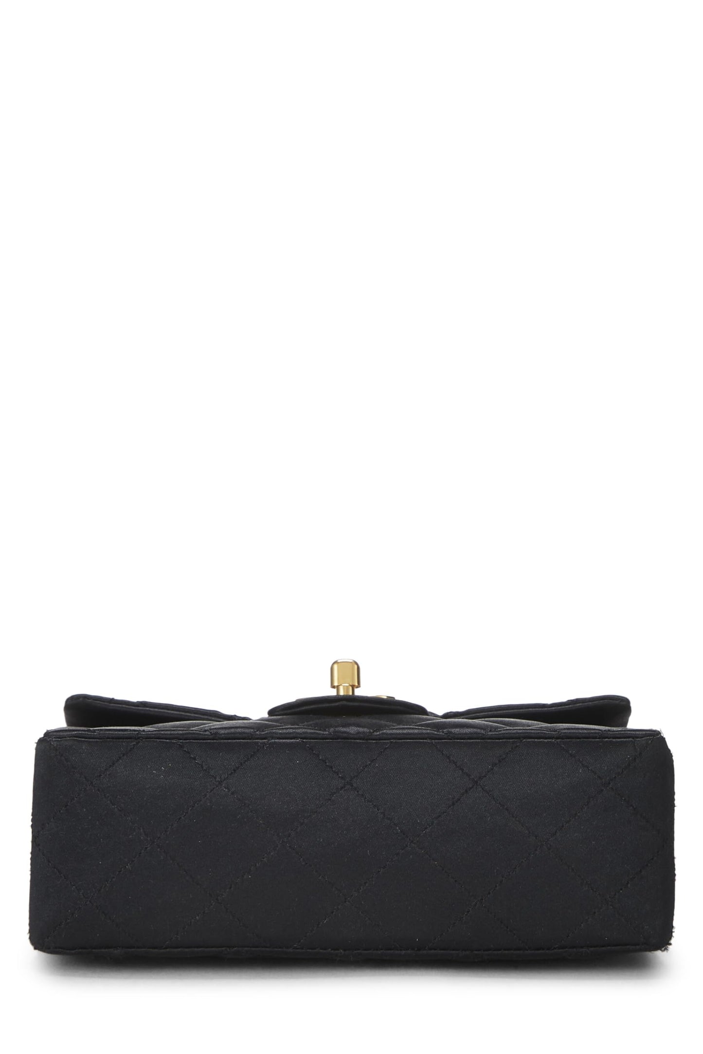 Chanel,  Black Quilted Satin Half Flap Mini, Black