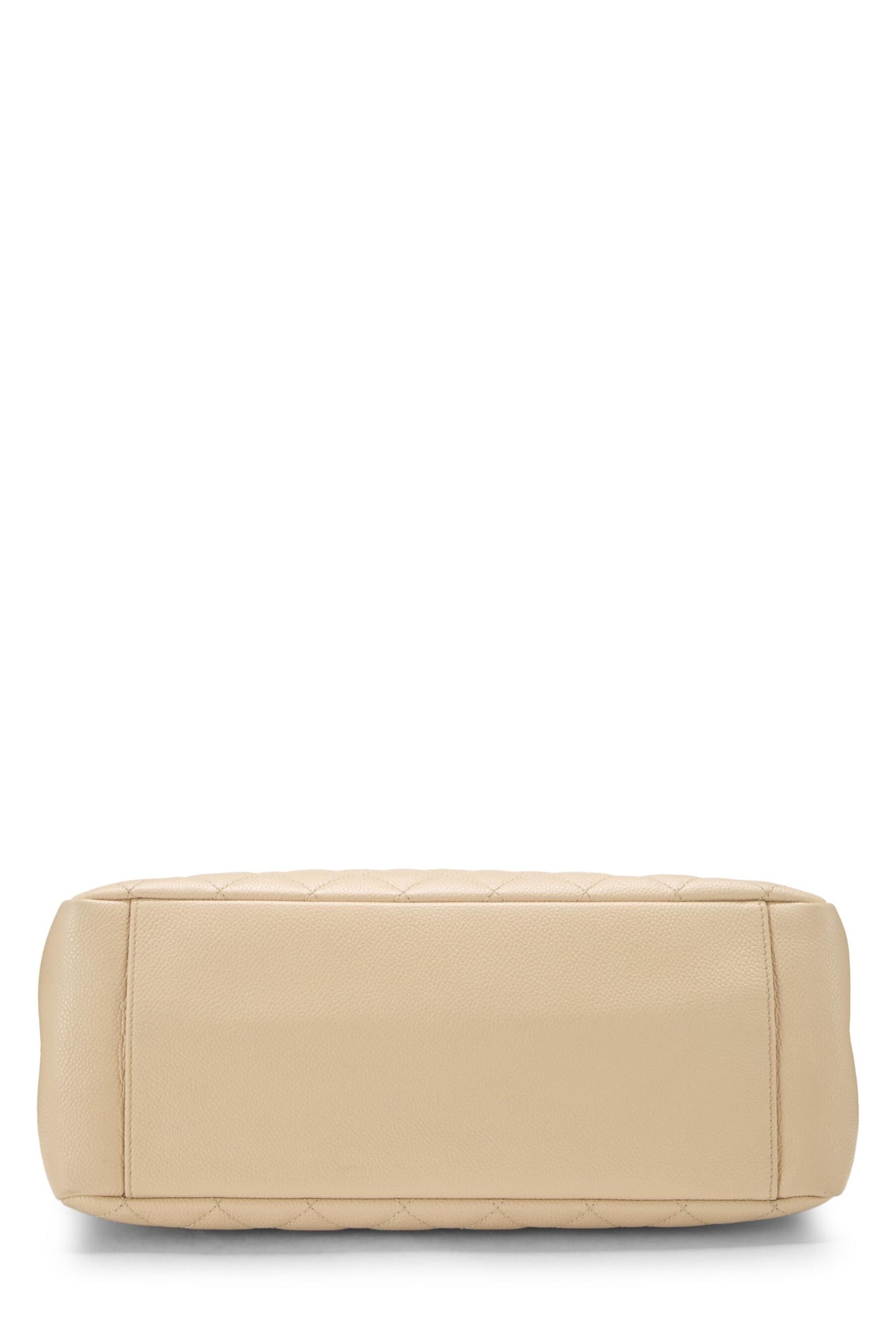 Chanel,  Beige Quilted Caviar Grand Shopping Tote (GST), Beige