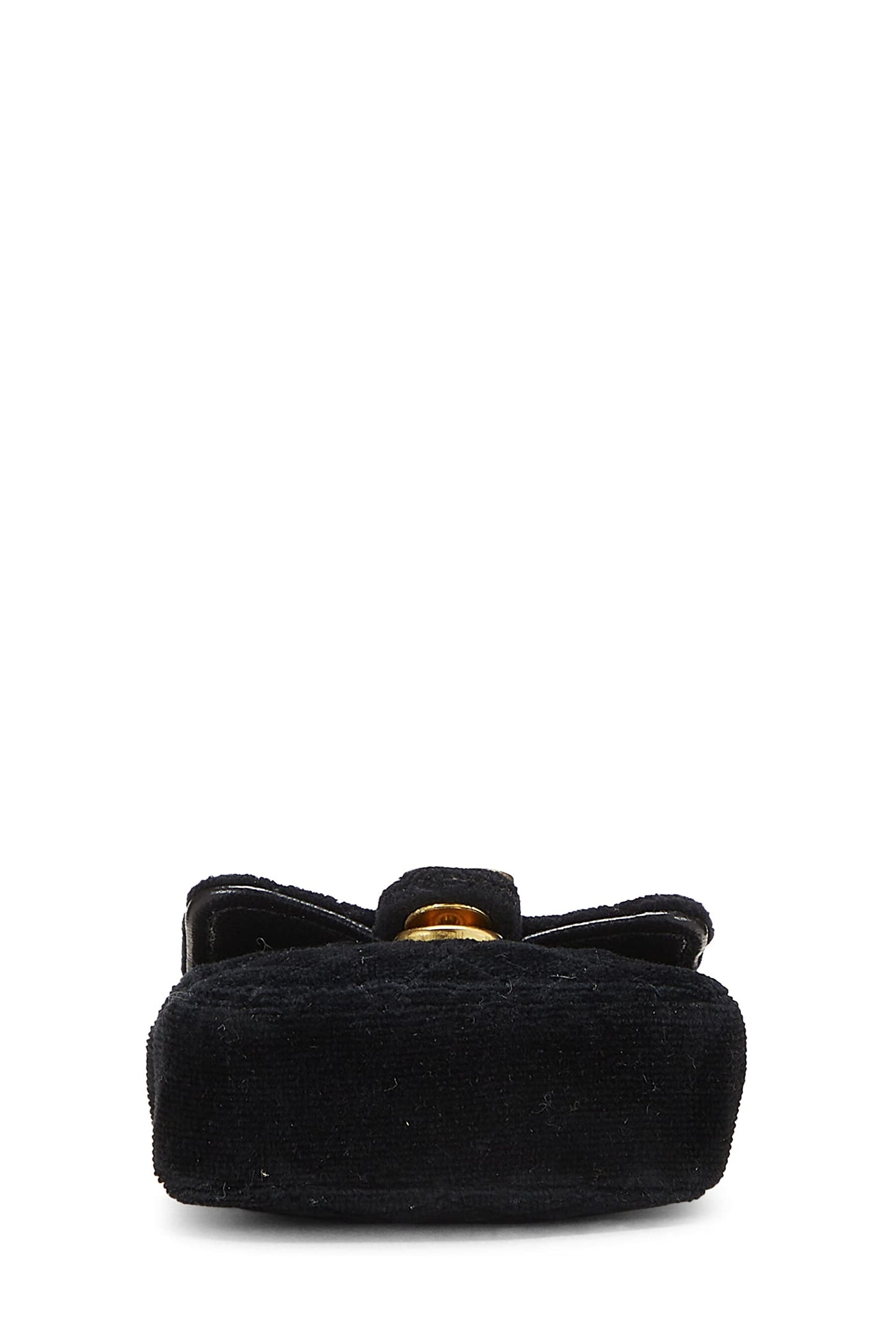 Chanel,  Black Quilted Velvet Half Flap Micro, Black