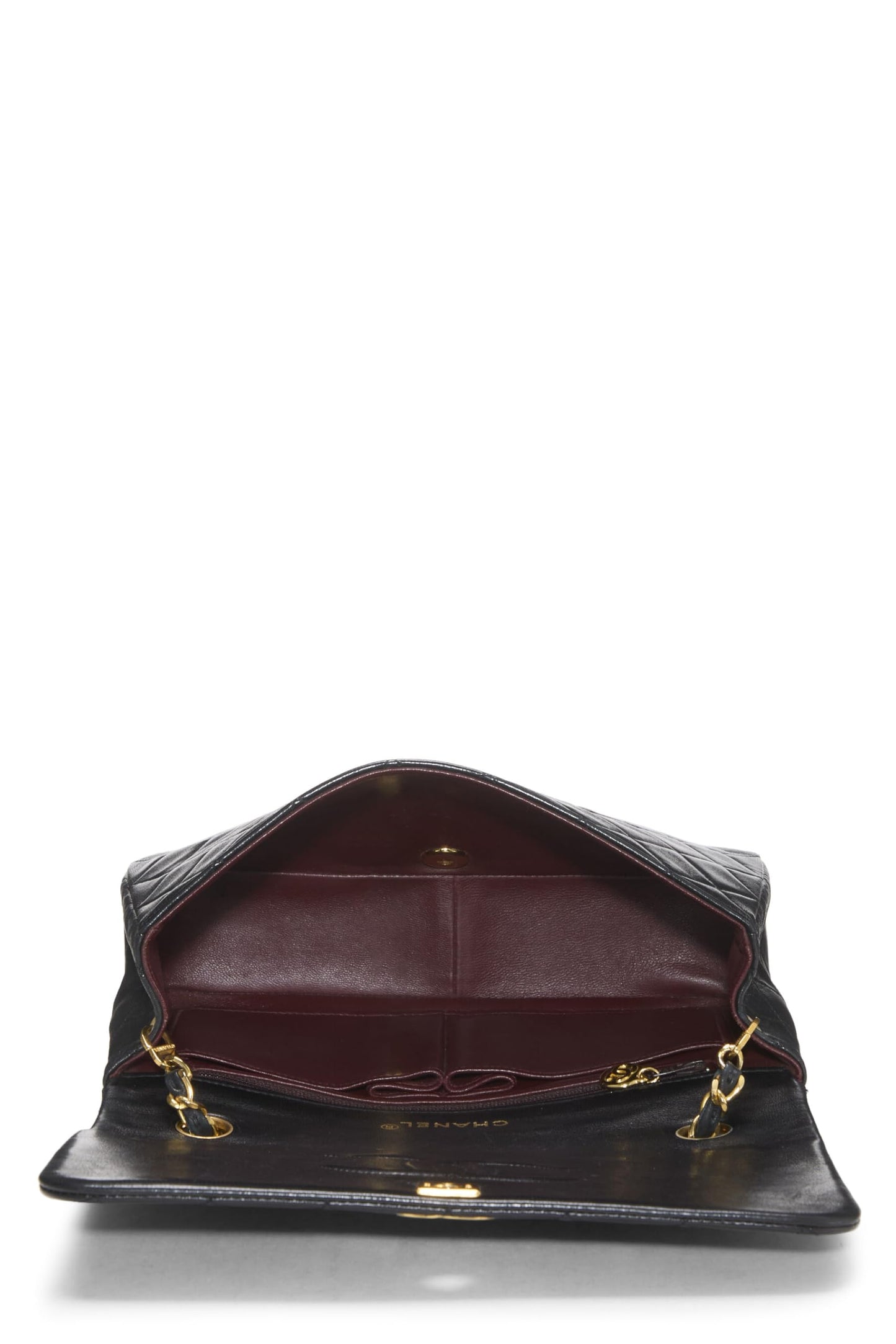 Chanel,  Black Quilted Lambskin Full Flap Small, Black
