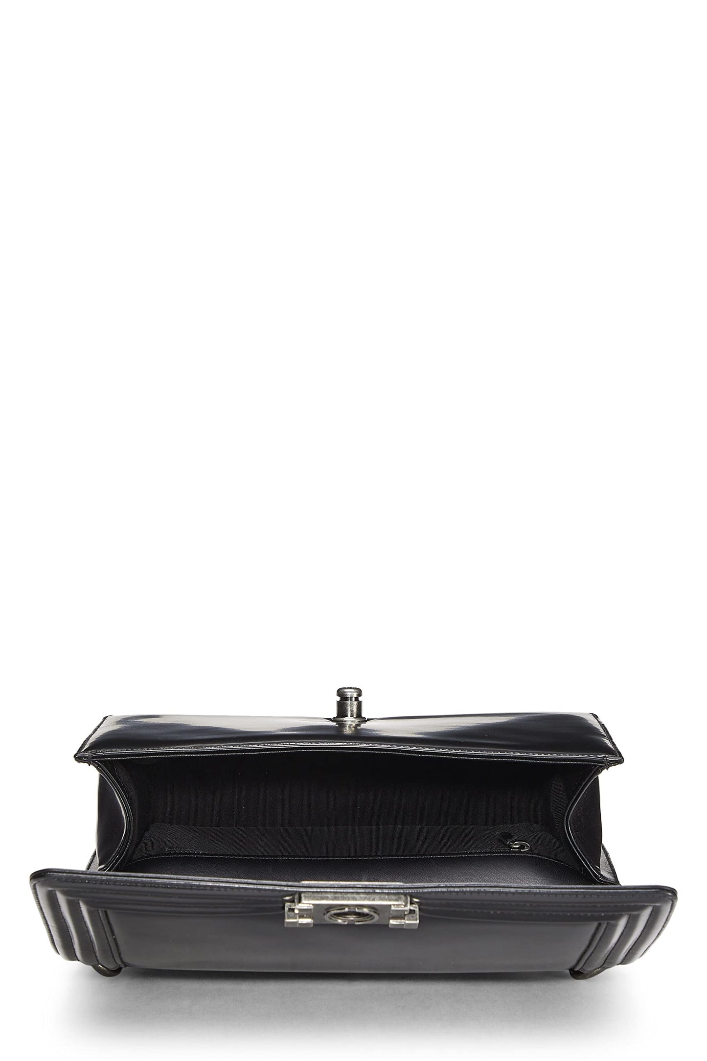 Chanel,  Black Calfskin Reverso Boy Bag Large, Black
