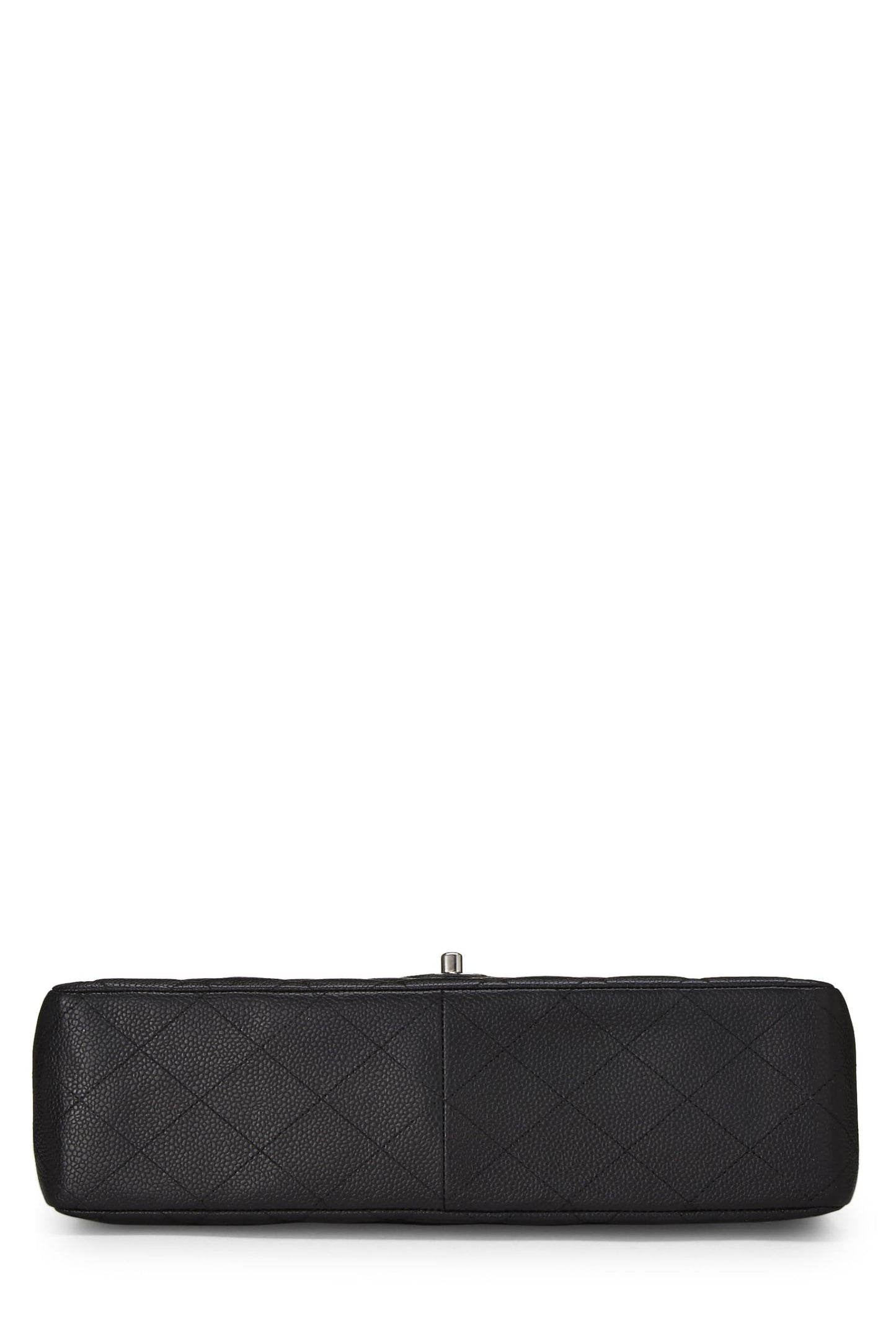 Chanel,  Black Quilted Caviar Half Flap Jumbo, Black