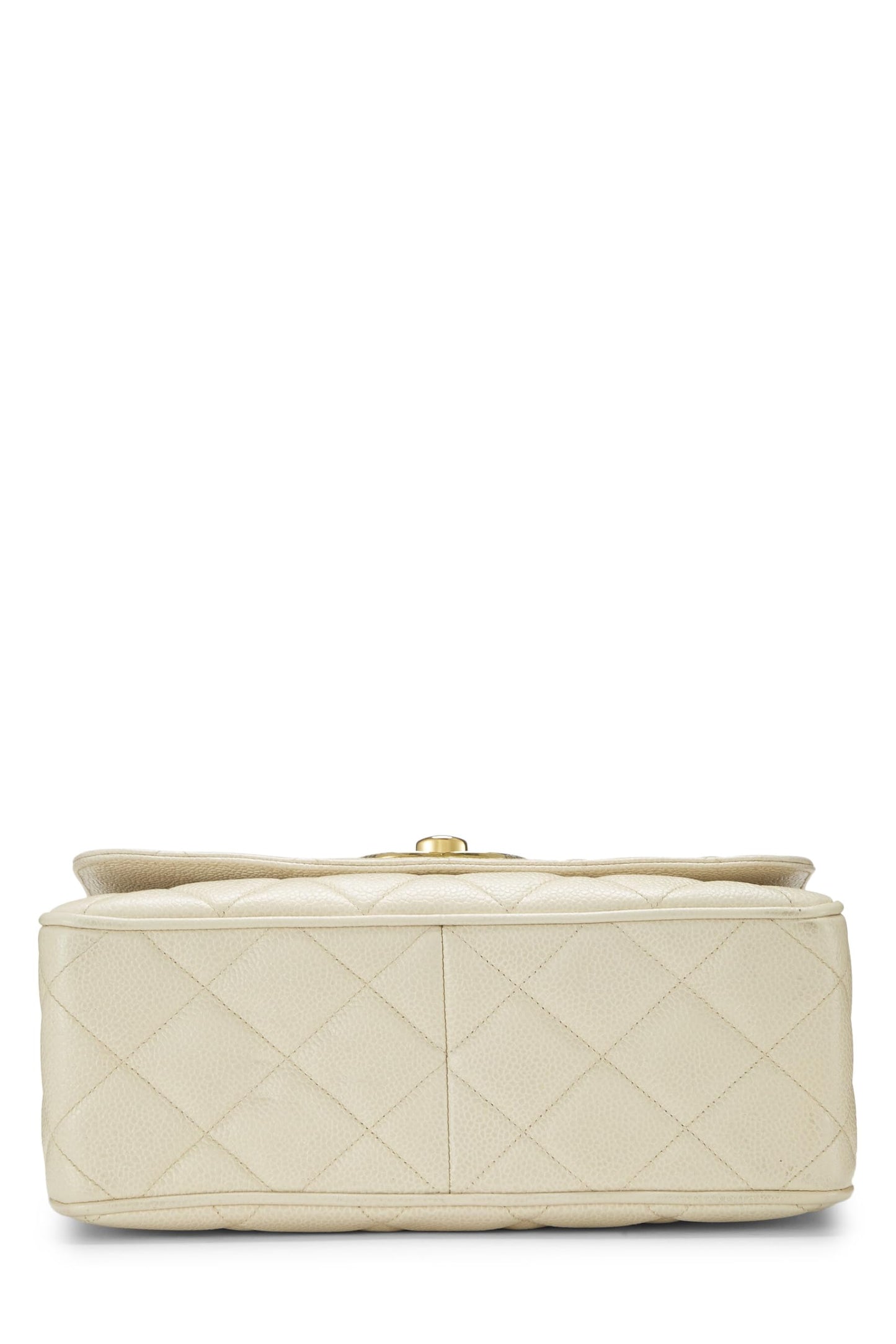 Chanel,  White Quilted Caviar Big 'CC' Square Flap, White