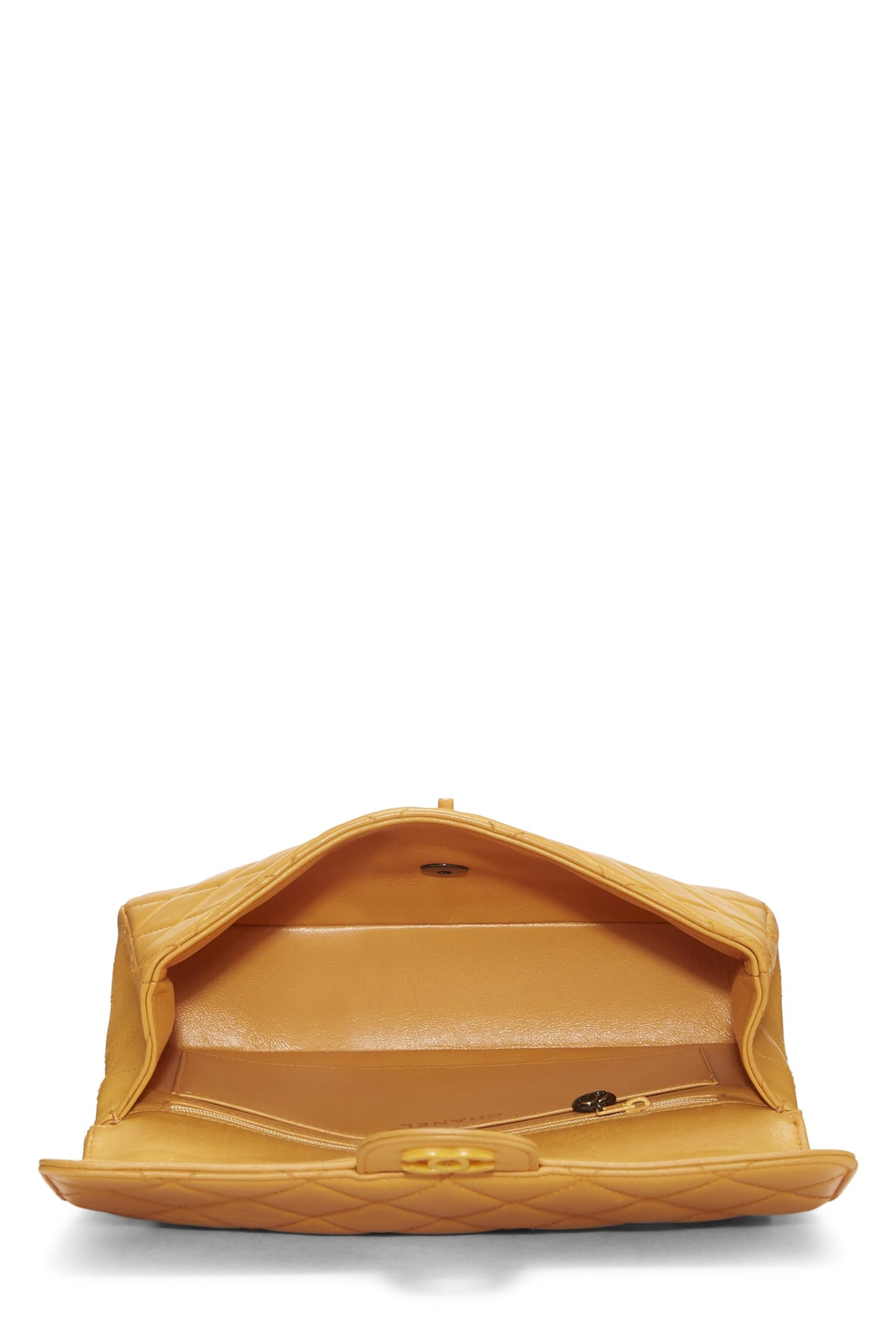Chanel,  Orange Lambskin Bekko Chain Flap Medium, Orange