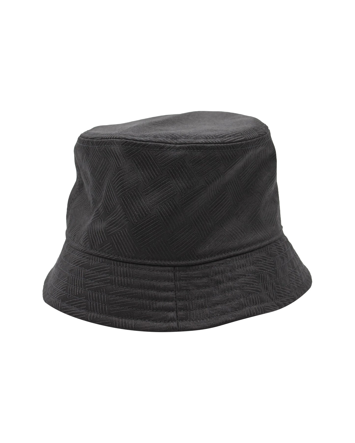 Luxury Bottega Veneta Intrecciato Effect Bucket Hat in Black Polyamide