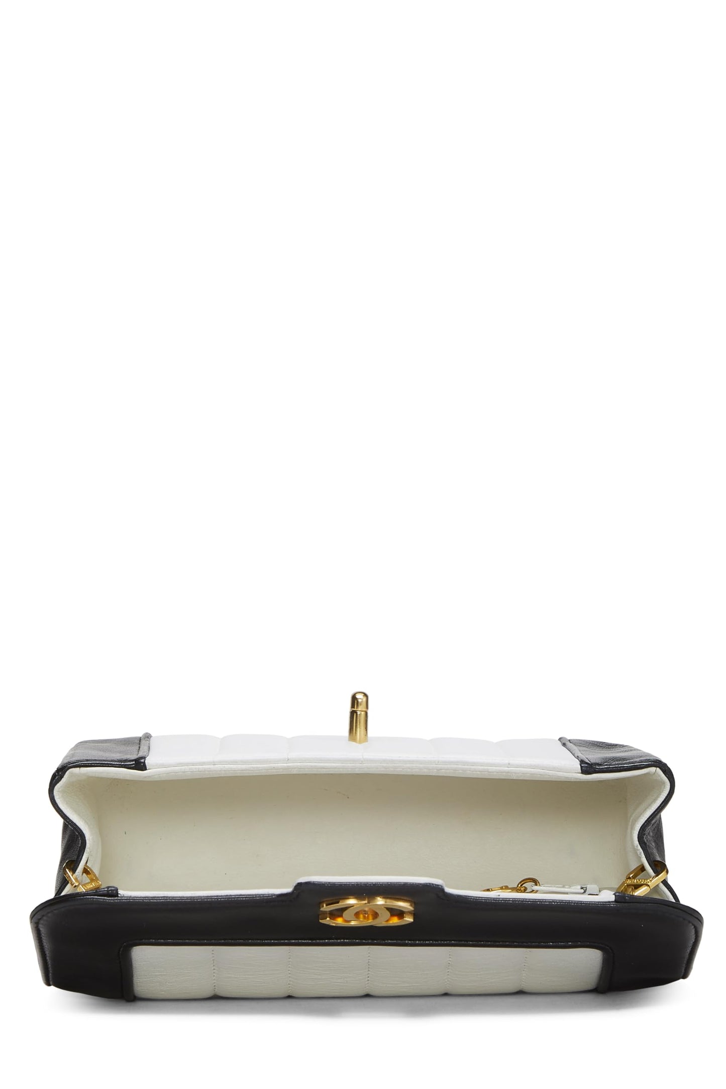 Chanel,  White & Black Vertical Lambskin Border Flap Mini, Multi
