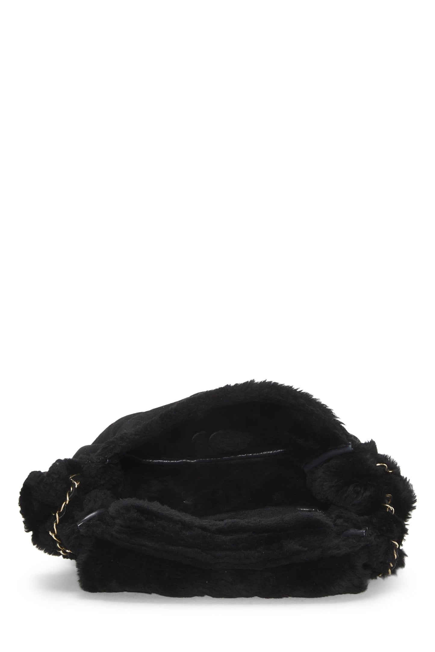 Chanel,  Black Shearling Shoulder Bag Small, Black