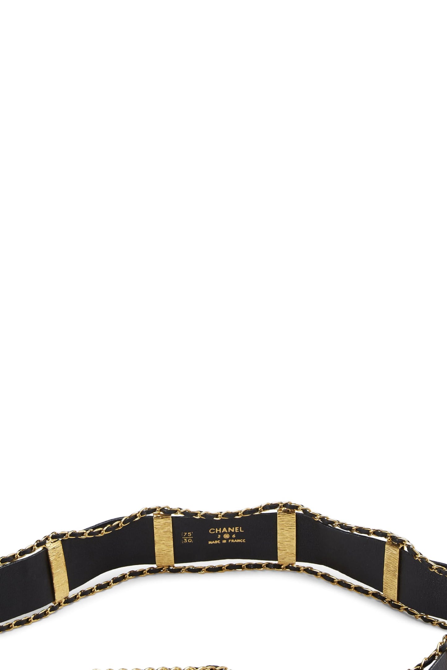 Chanel,  Black Leather 'CC' Buckle Belt 75, Black