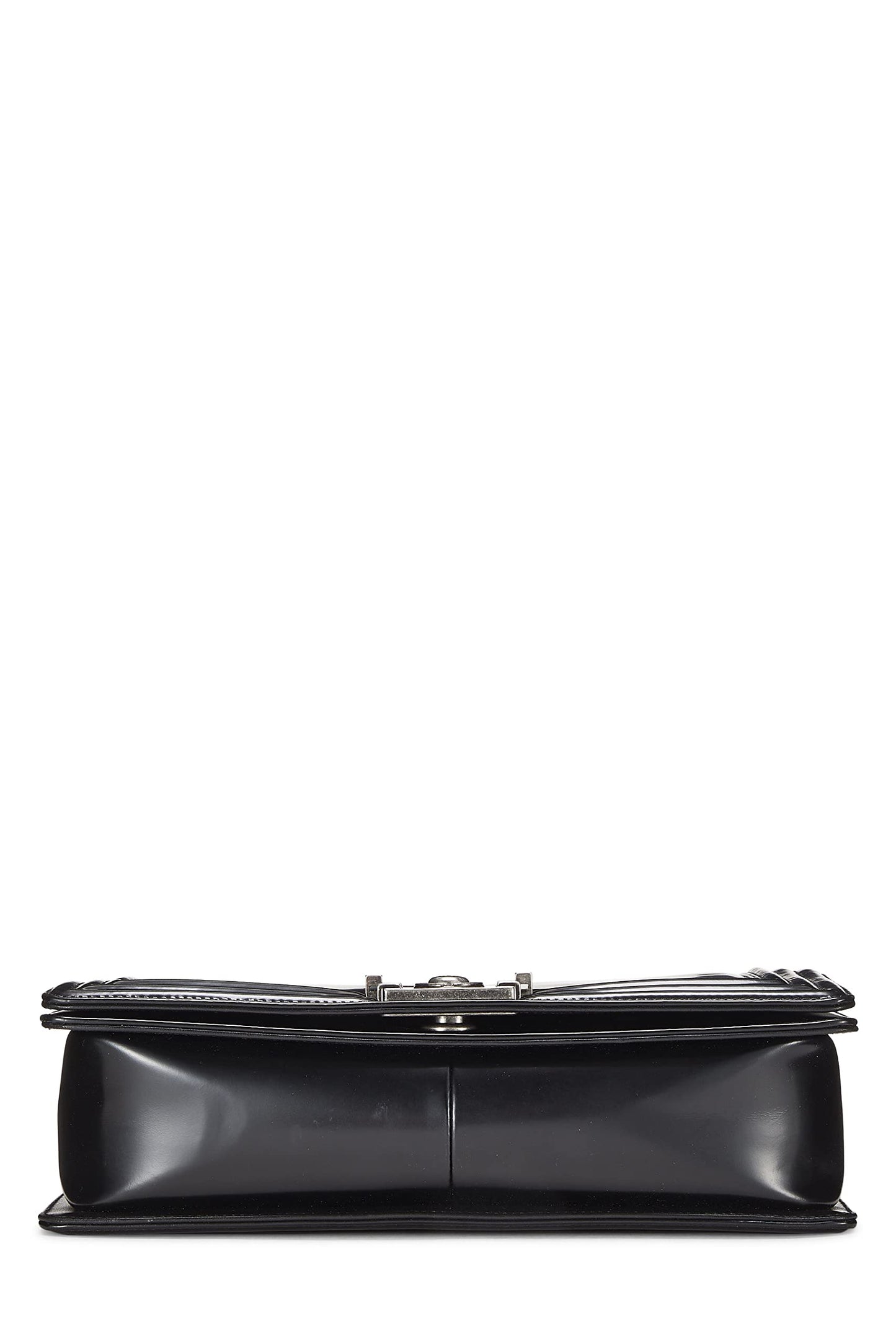 Chanel,  Black Calfskin Reverso Boy Bag Large, Black