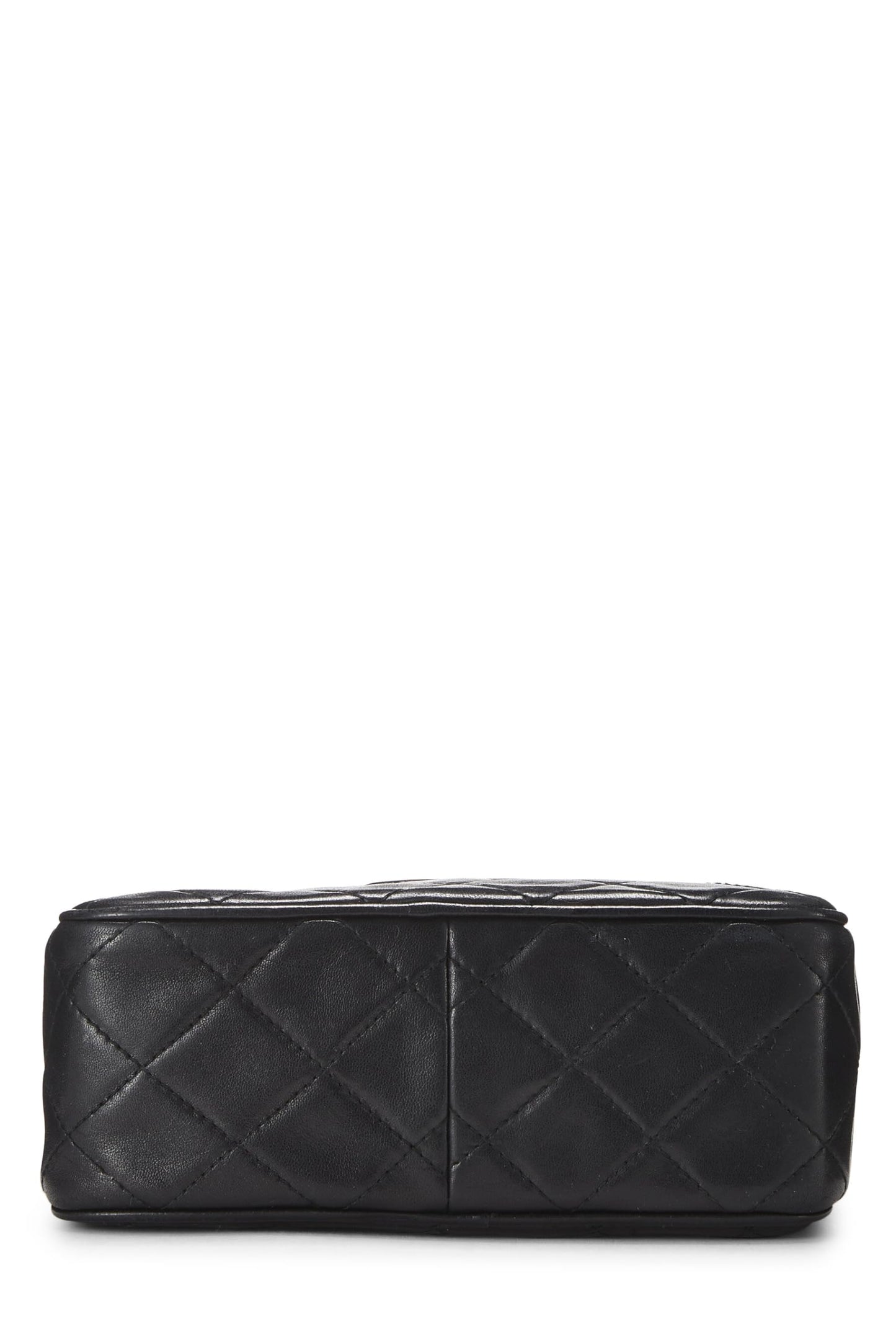 Chanel,  Black Lambskin Diamond CC Camera Bag Mini, Black