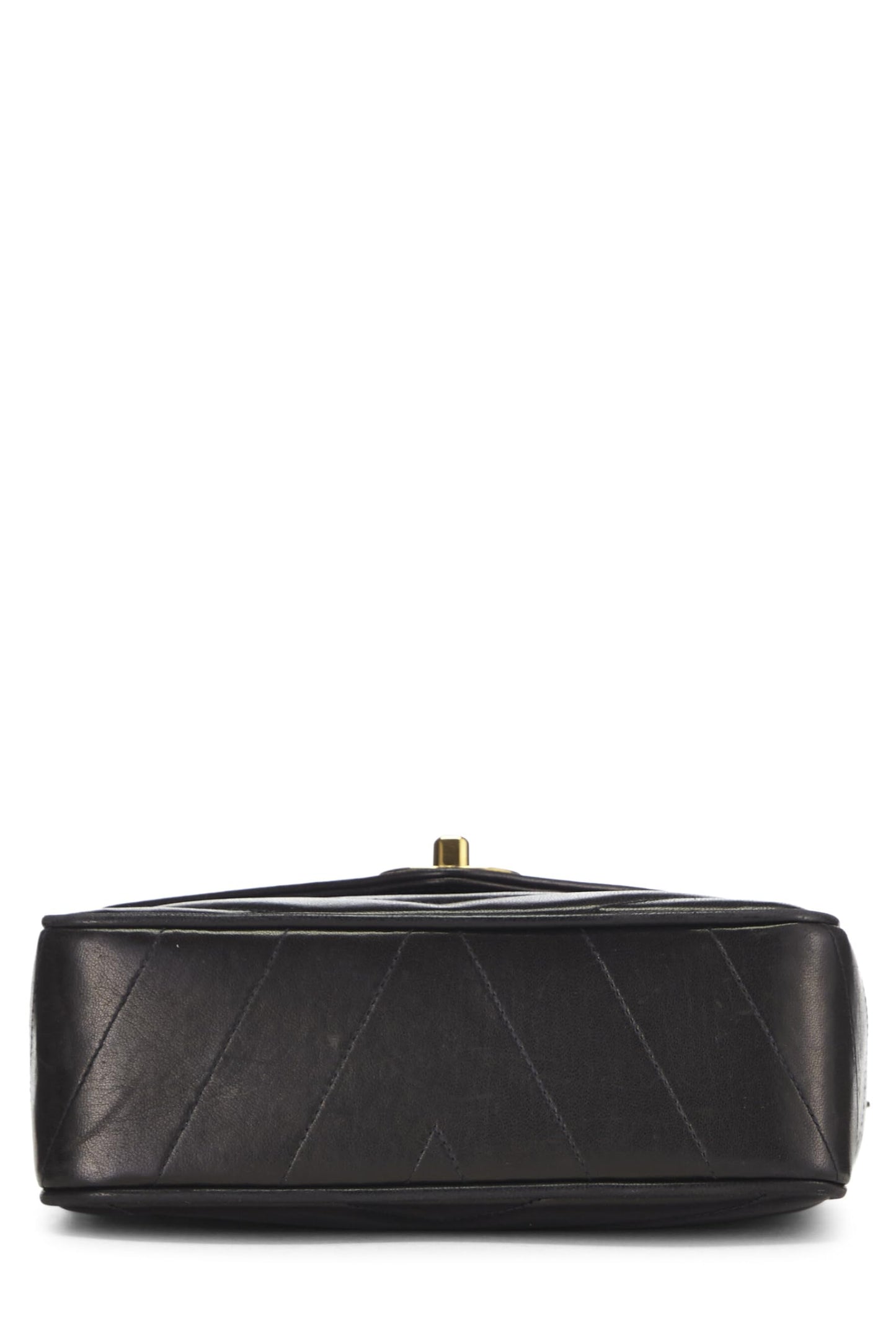 Chanel,  Black Chevron Lambskin Envelope Flap Mini, Black