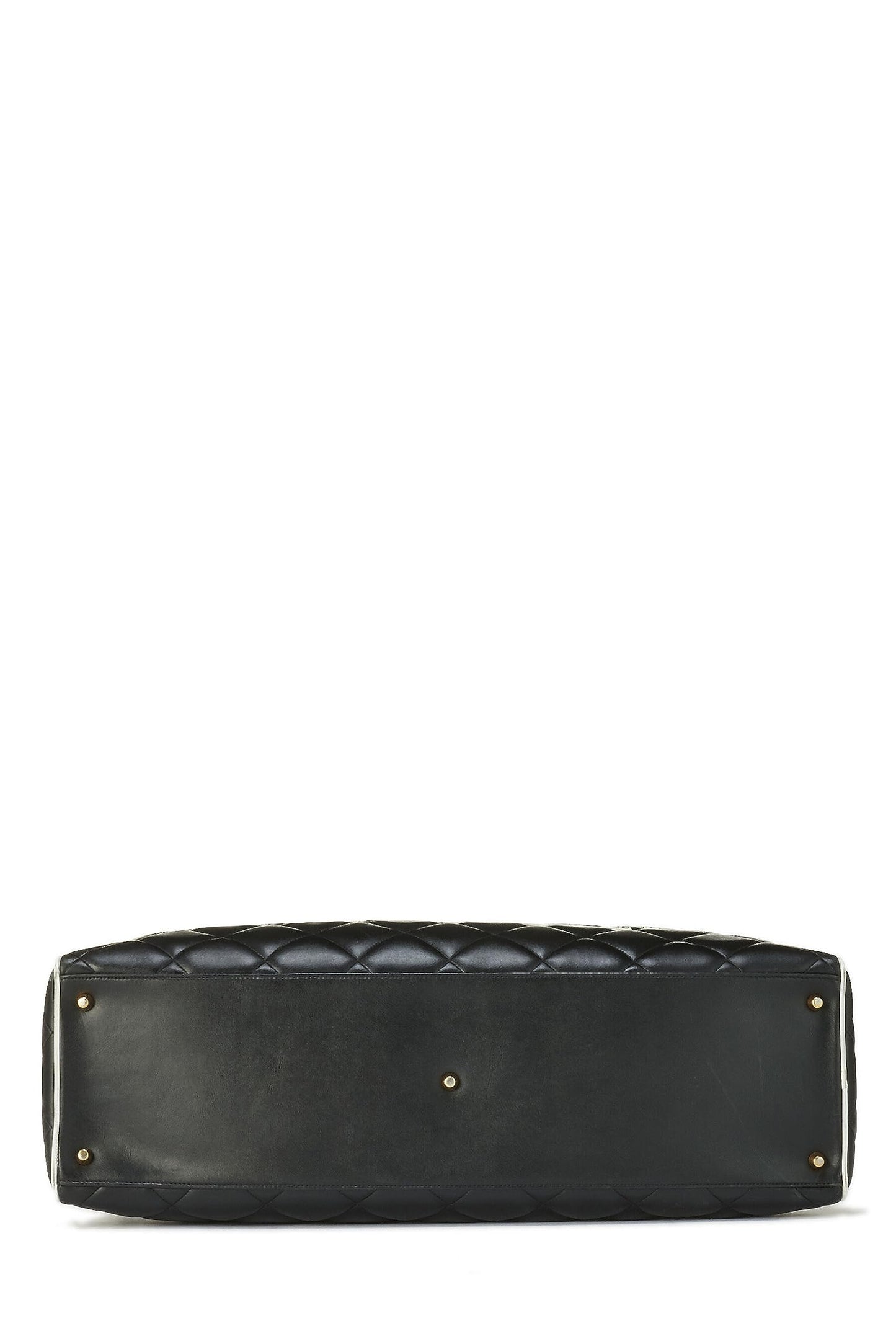 Chanel,  Black Quilted Calfskin Bowler Large, Black