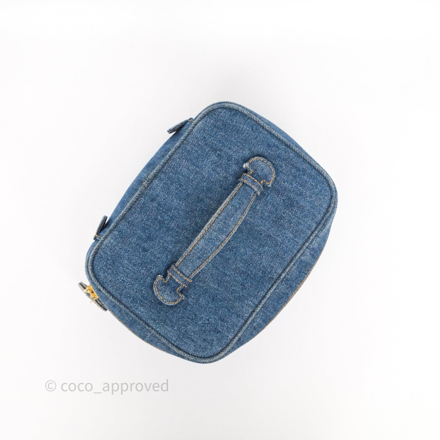 Chanel Vintage Vanity Case Denim Aged Gold Hardware