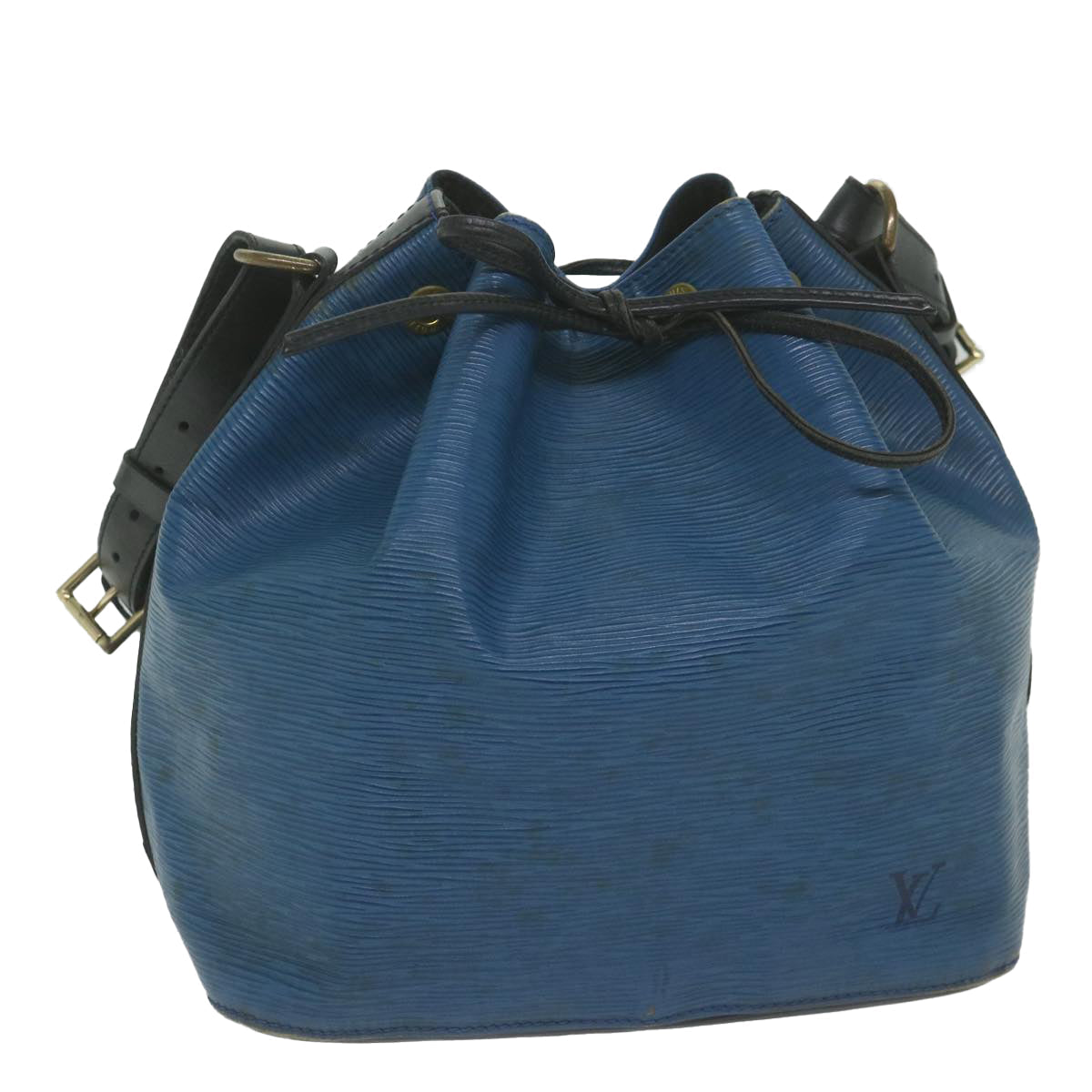 LOUIS VUITTON Epi Petit Noe Shoulder Bag Bicolor Black Blue M44152 LV 62042
