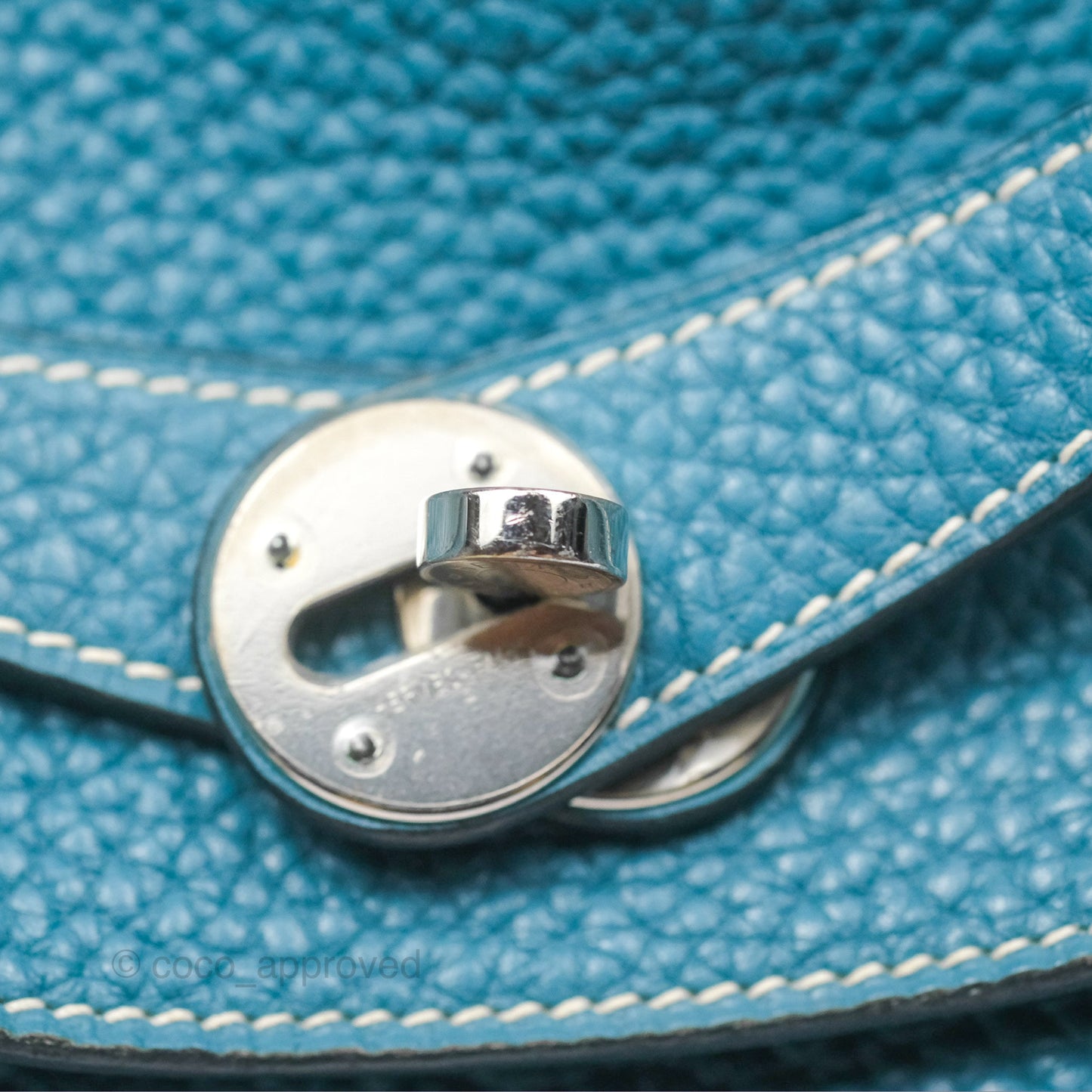 Hermès Lindy 34 Blue Jean Clemence Palladium Hardware