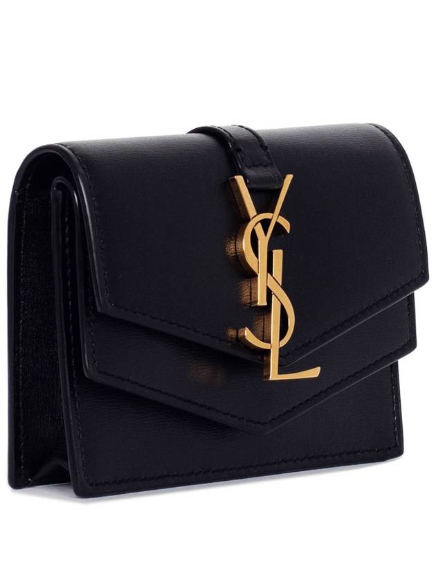 Luxury Saint Laurent Monogram Sulpice Half Wallet Black