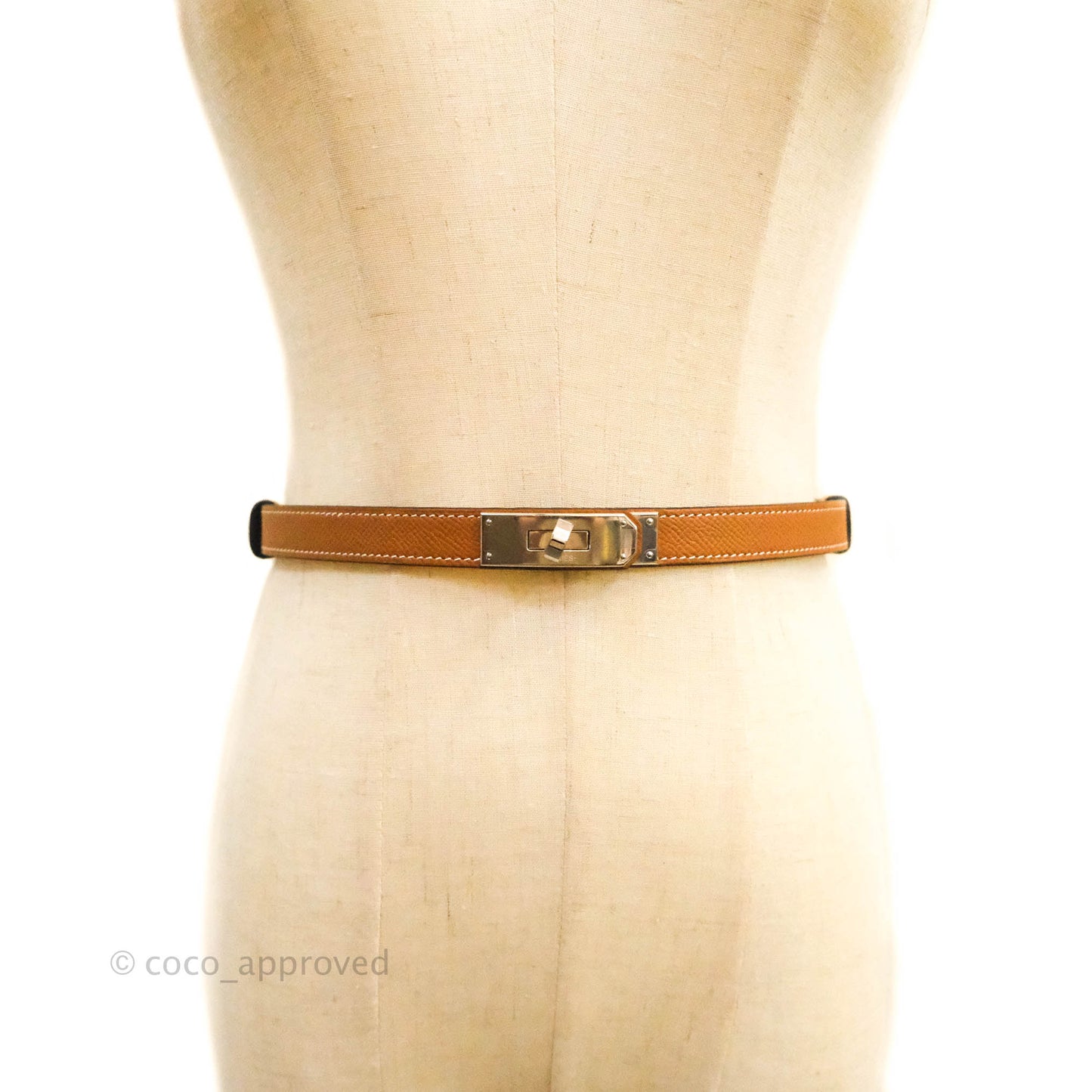 Hermès Epsom Kelly Buckle Belt Palladium Hardware