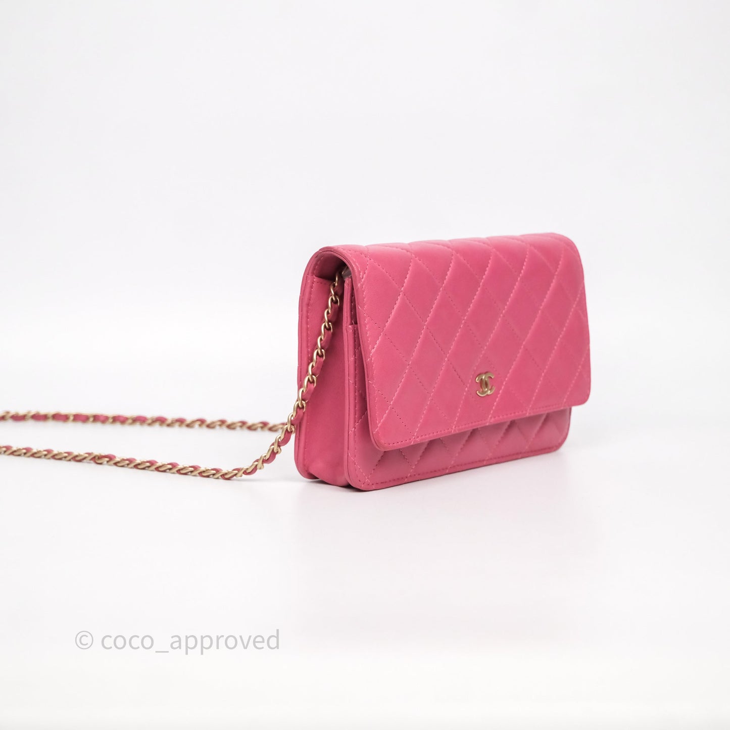 Chanel Quilted Classic WOC Pink Lambskin Gold Hardware