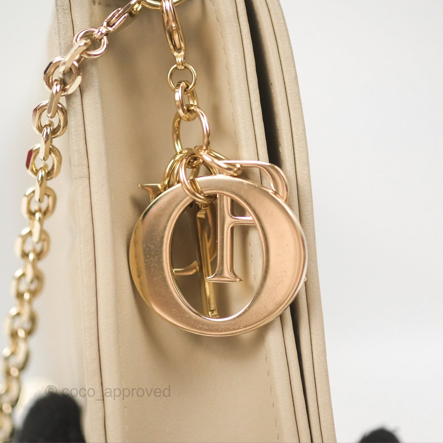 Dior Lady Dior Pouch on Chain Sand Cannage Lambskin
