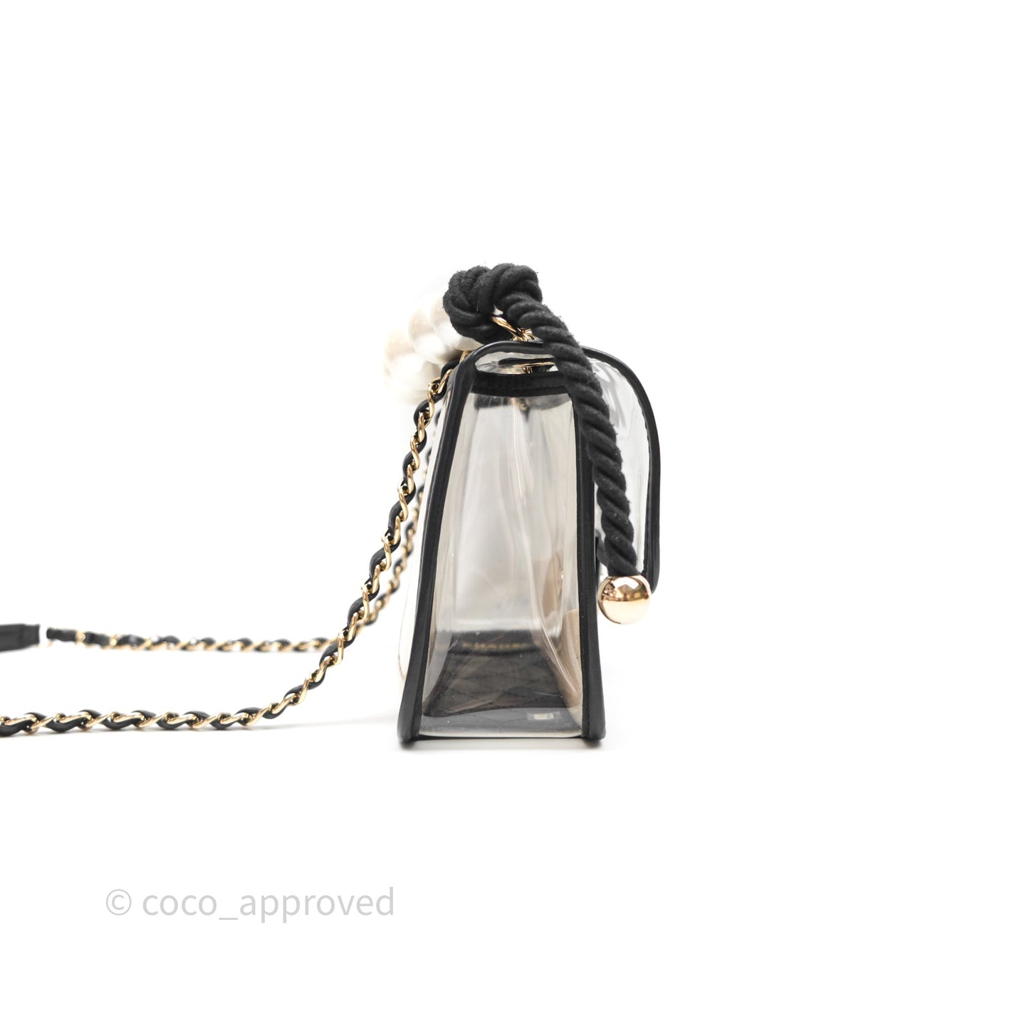 Chanel Medium Sand By The Sea PVC Flap Black Lambskin Gold Hardware