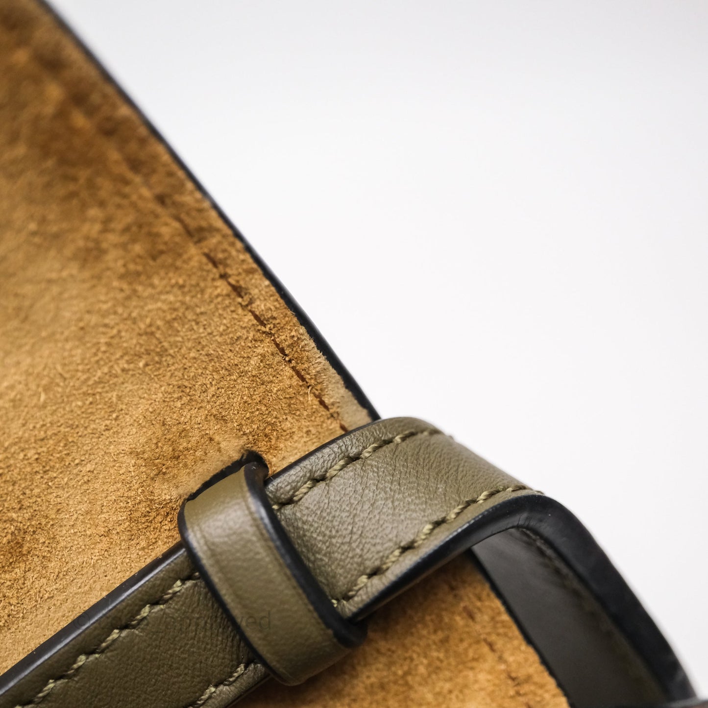 Loewe Mini Gate Dual Bag Soft Calfskin & Jacquard Strap Autumn Green
