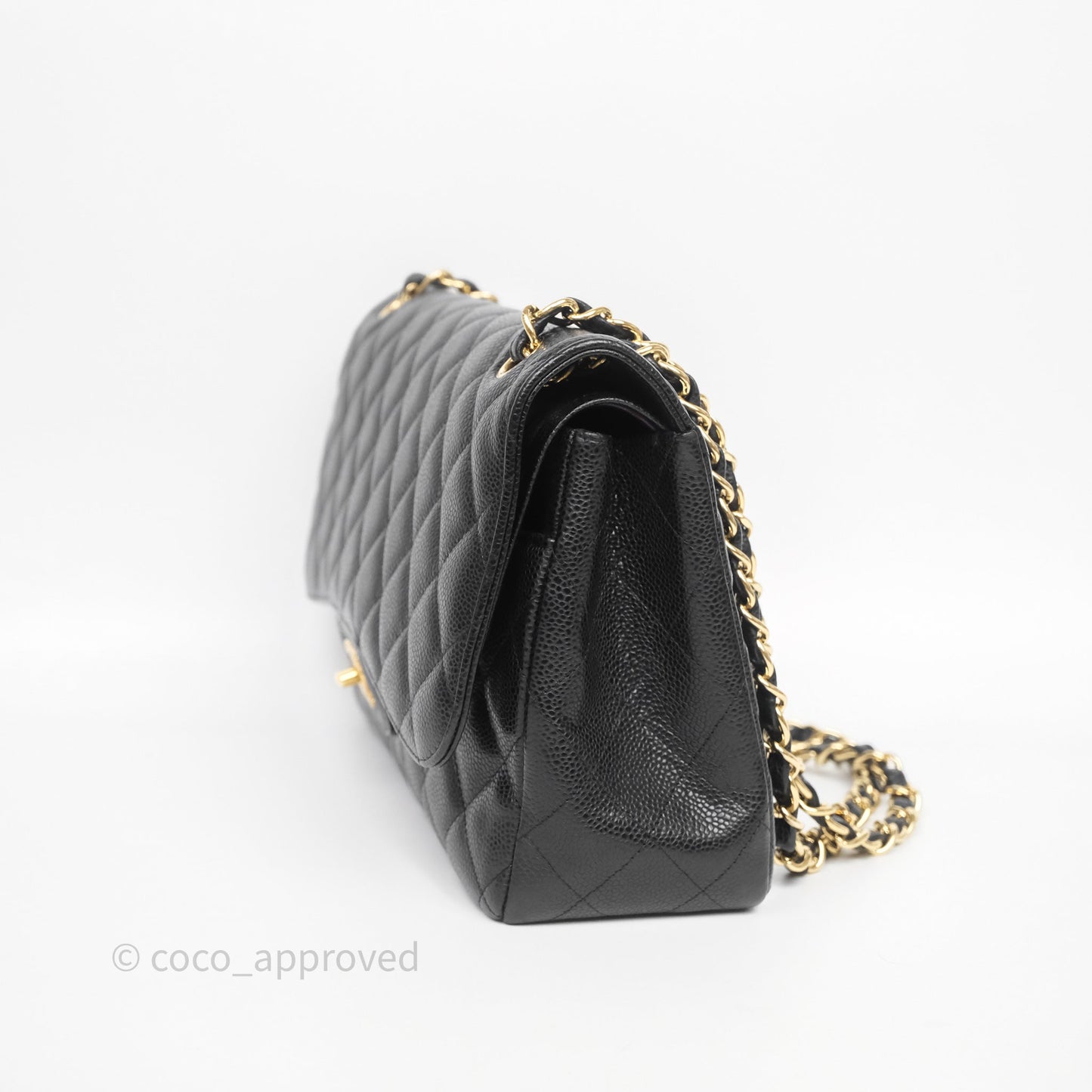 Chanel Jumbo Double Flap Black Caviar Gold Hardware⁣⁣