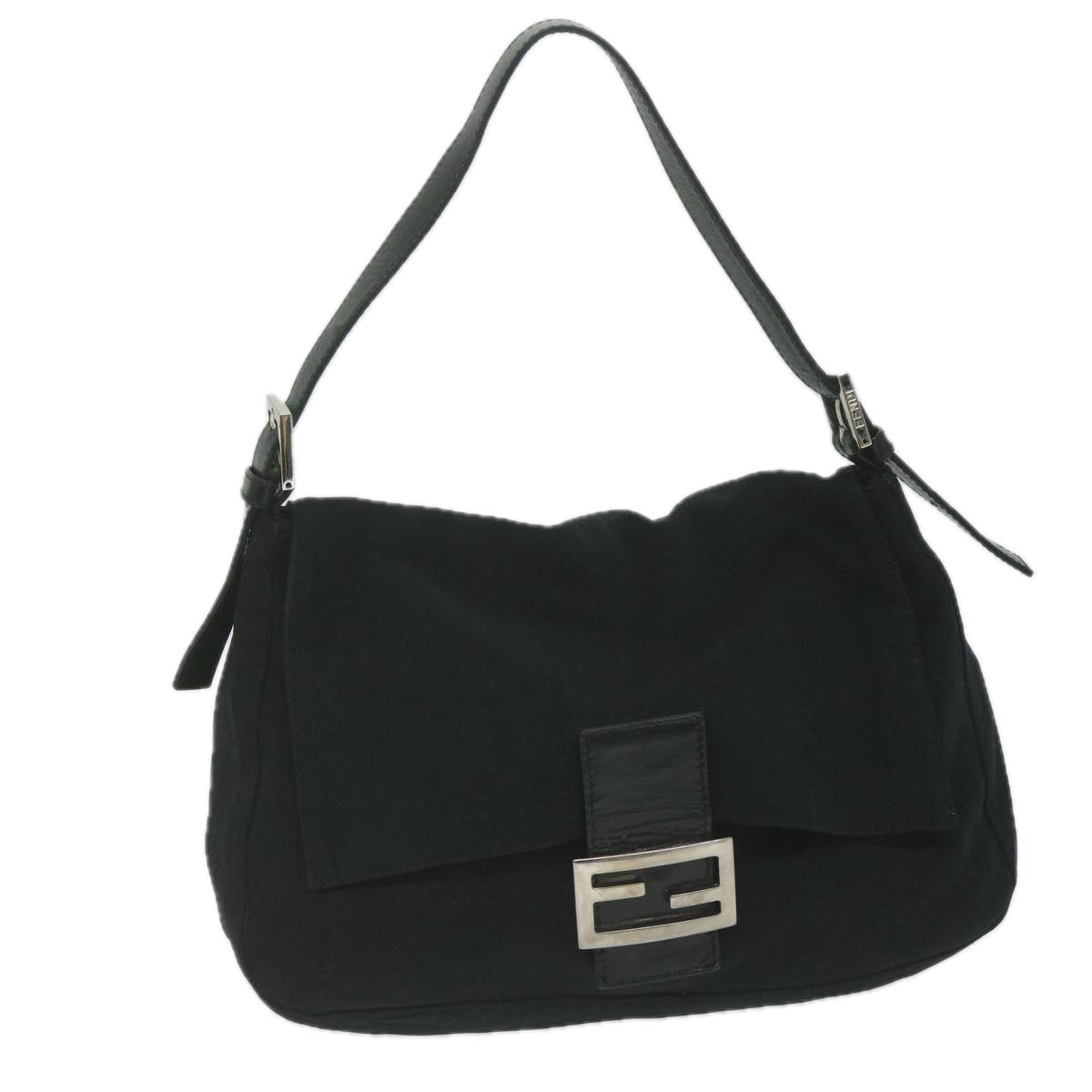 Luxury FendiMamma Baguette Shoulder Bag Nylon Black62129