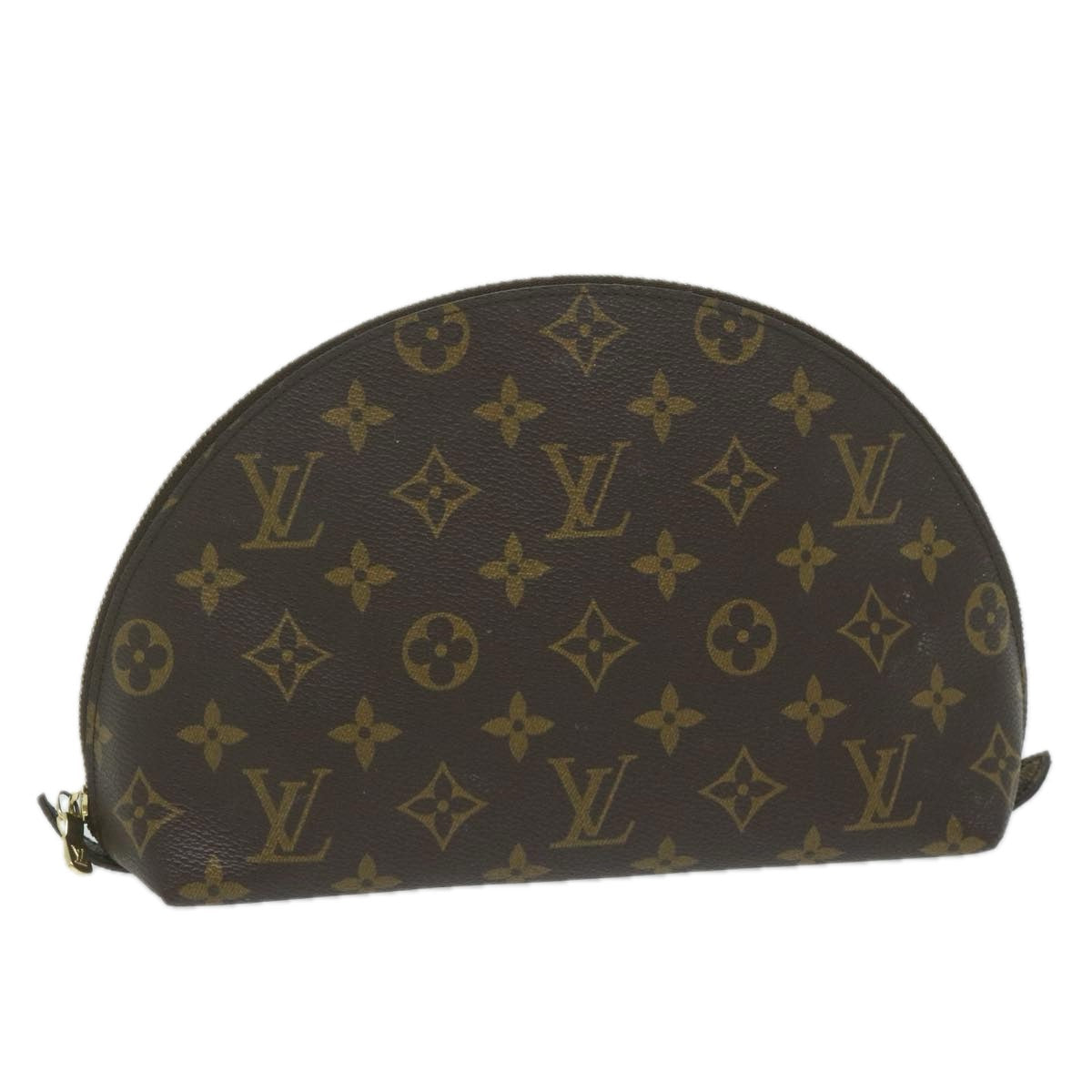 LOUIS VUITTON Monogram Trousse Demi Ronde Cosmetic Pouch M47520 LV 62158