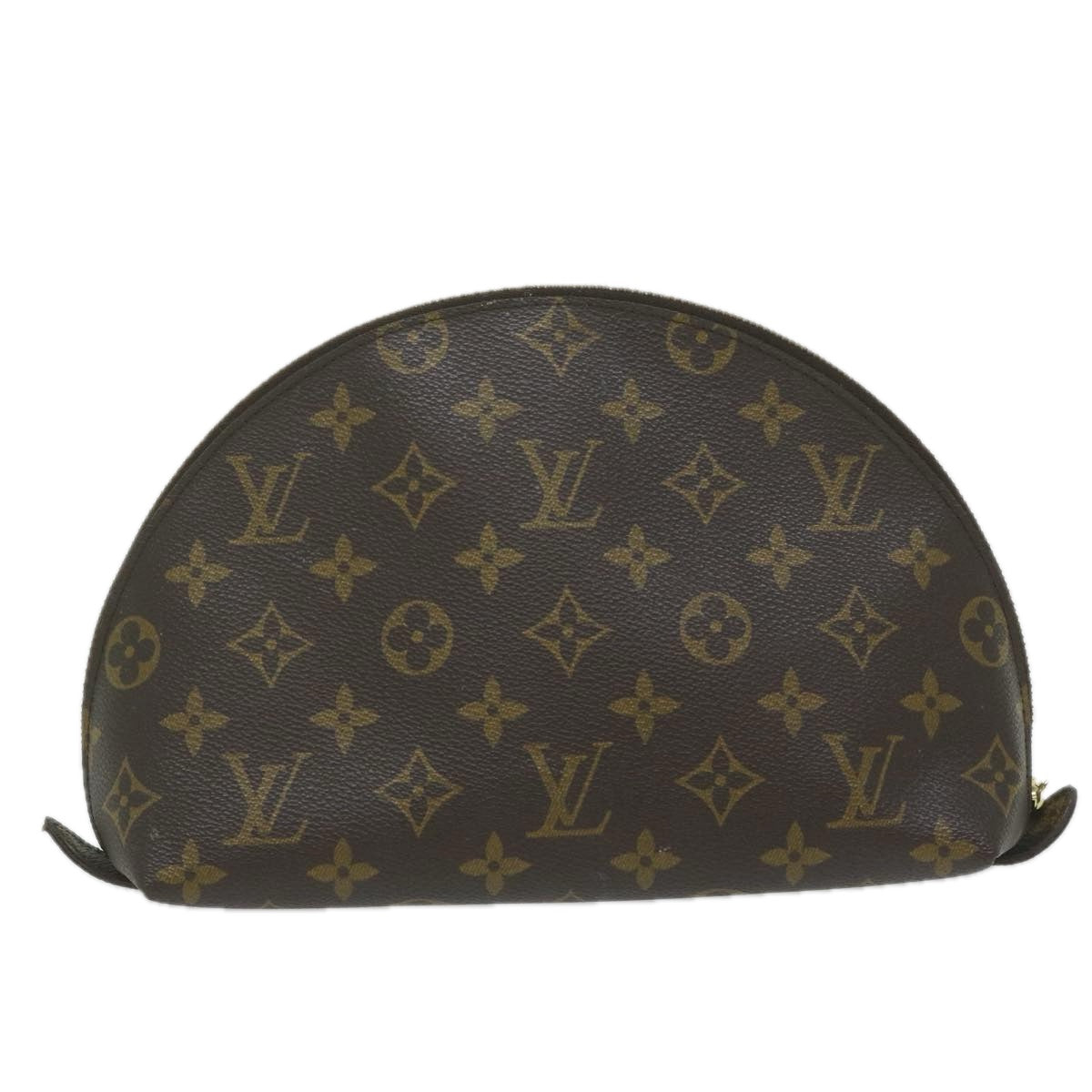 LOUIS VUITTON Monogram Trousse Demi Ronde Cosmetic Pouch M47520 LV 62158