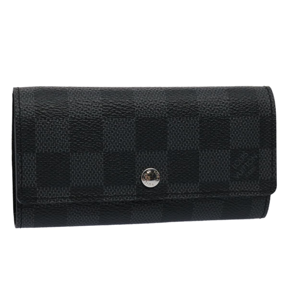 LOUIS VUITTON Damier Graphite Porte Cles Voiture Key Case N63139 LV 62167