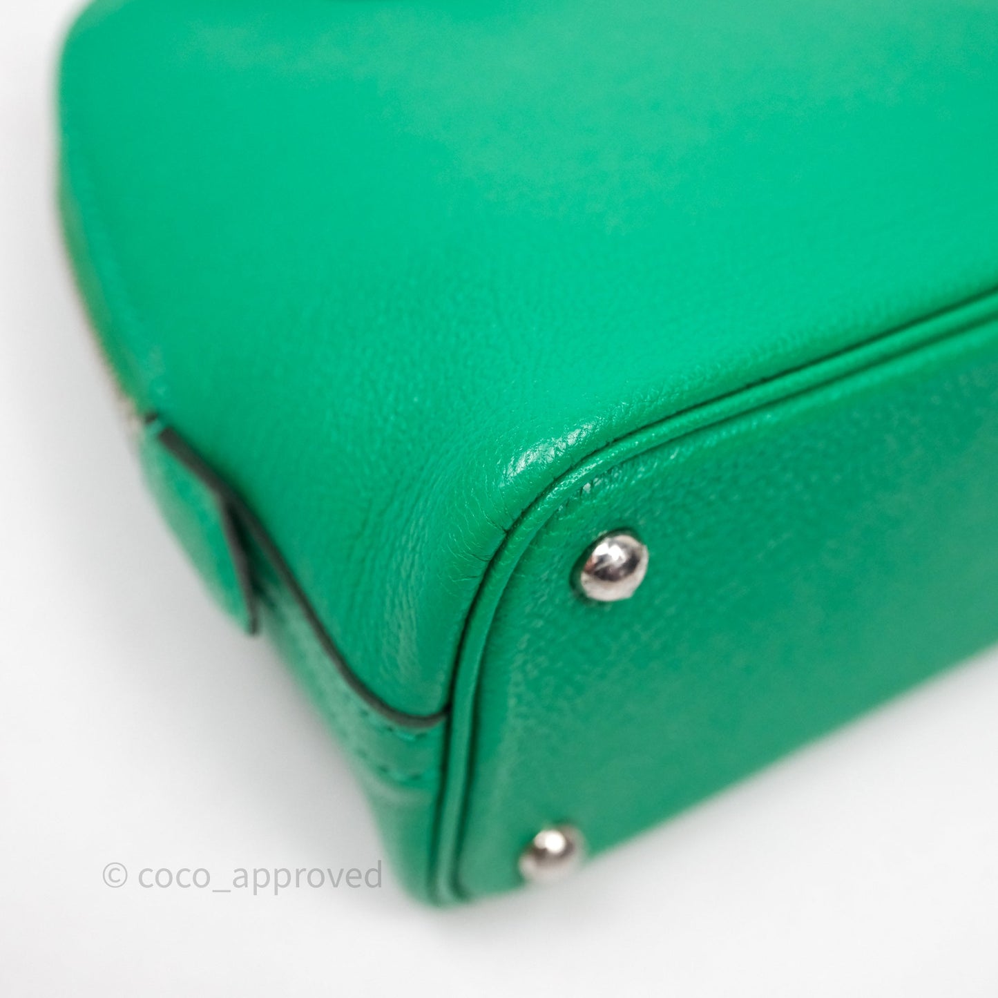 Hermès Bolide Mini 1923 Menthe 6W Chèvre Mysore Palladium Hardware