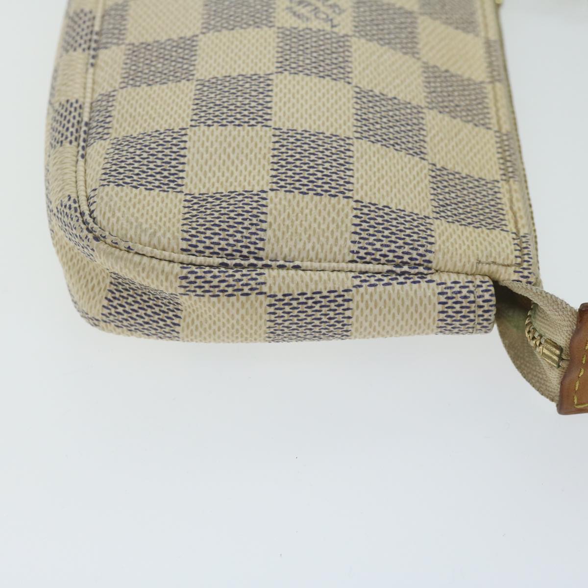 LOUIS VUITTON Damier Azur Mini Pochette Accessoires Pouch N58010 LV 62177