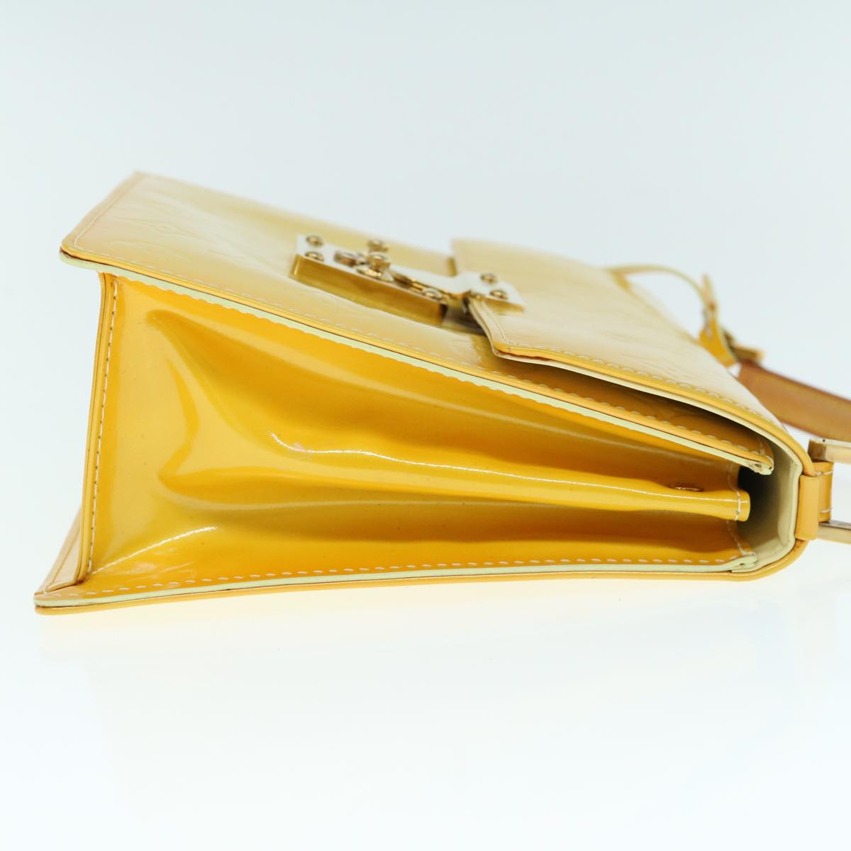 LOUIS VUITTON Monogram Vernis Spring Street Bag Lime Yellow M91068 LV 62187