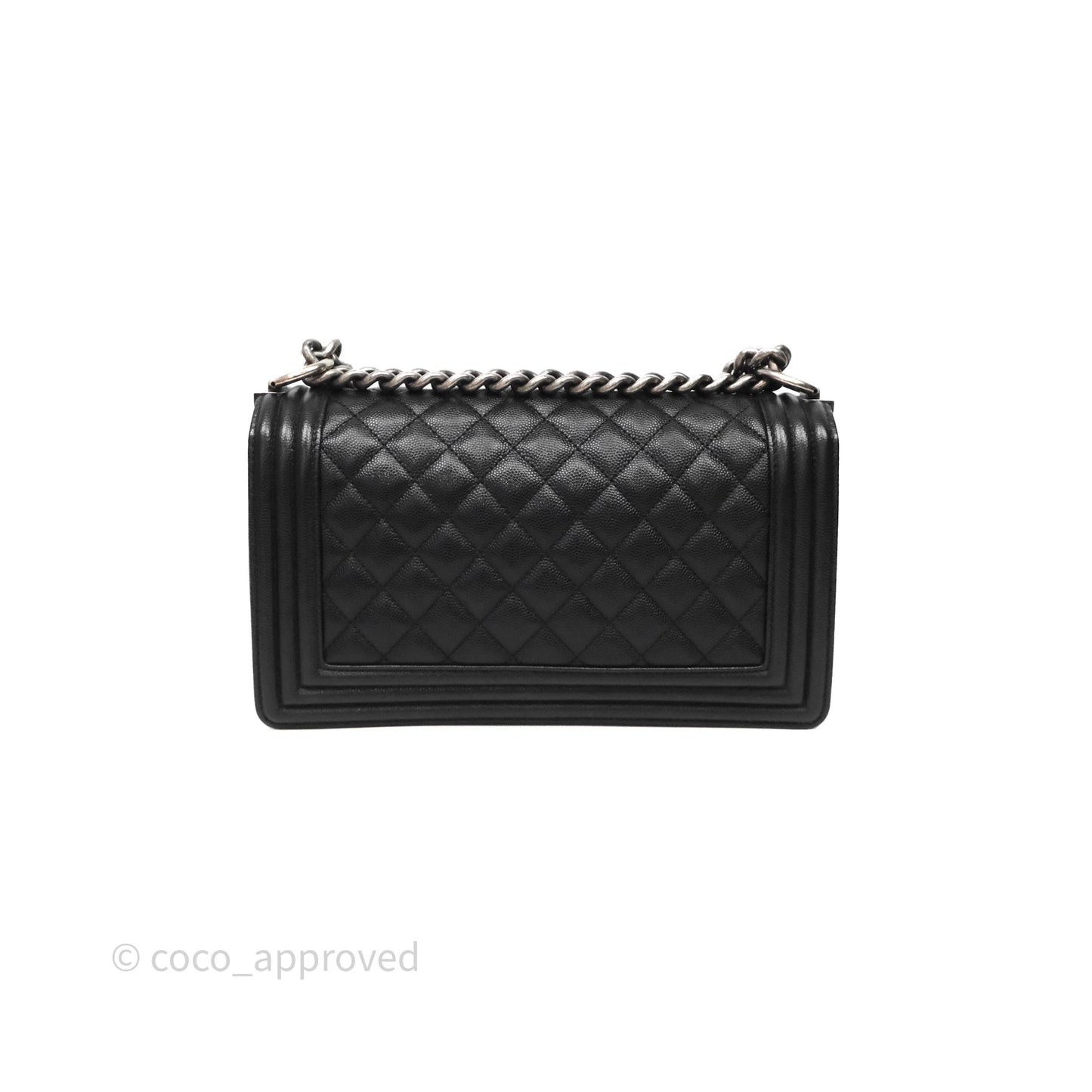 Chanel Quilted Medium Boy Black Caviar Ruthenium Hardware