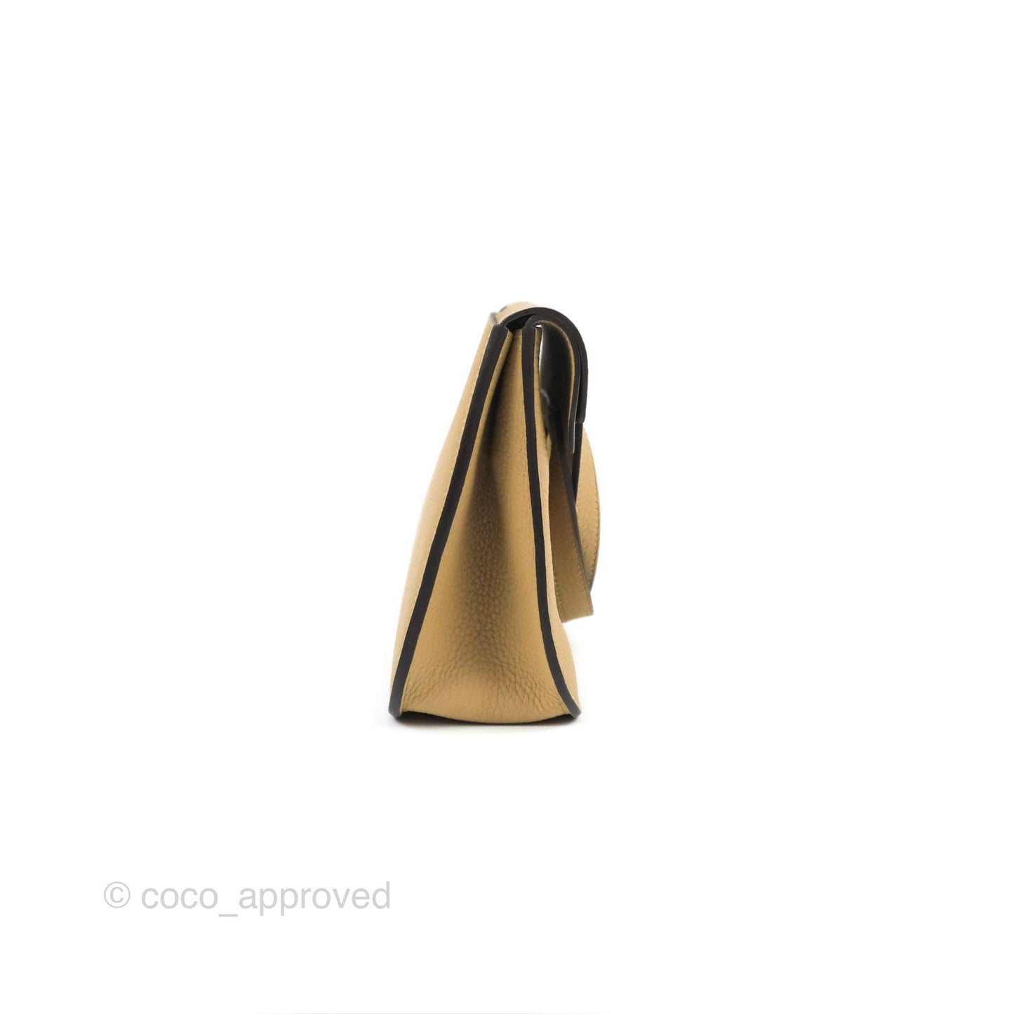 Hermès Halzan 25 Trench/Etoupe Clemence Gold Hardware