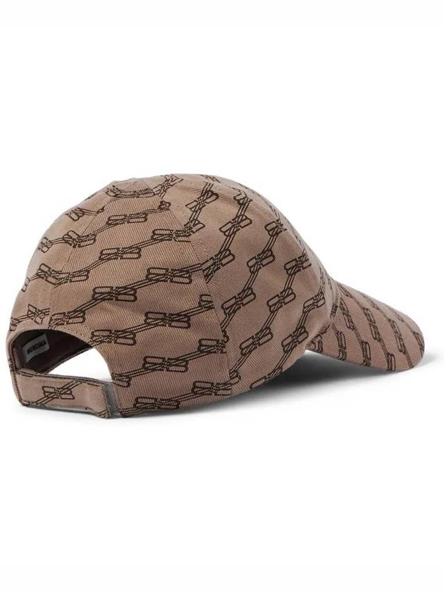 Luxury Balenciaga BB Monogram Cotton Drill Ball Cap Beige
