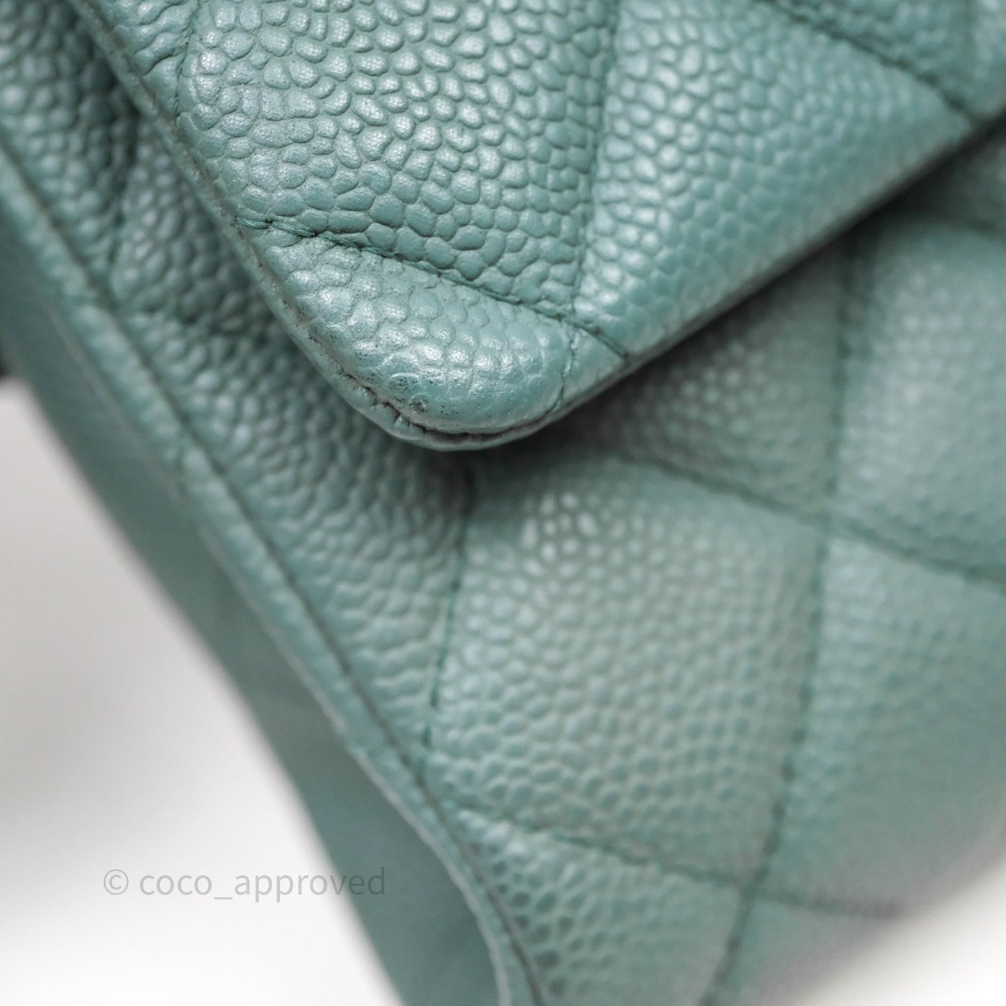 Chanel Quilted Clutch with Chain Green Caviar Gold Hardware
