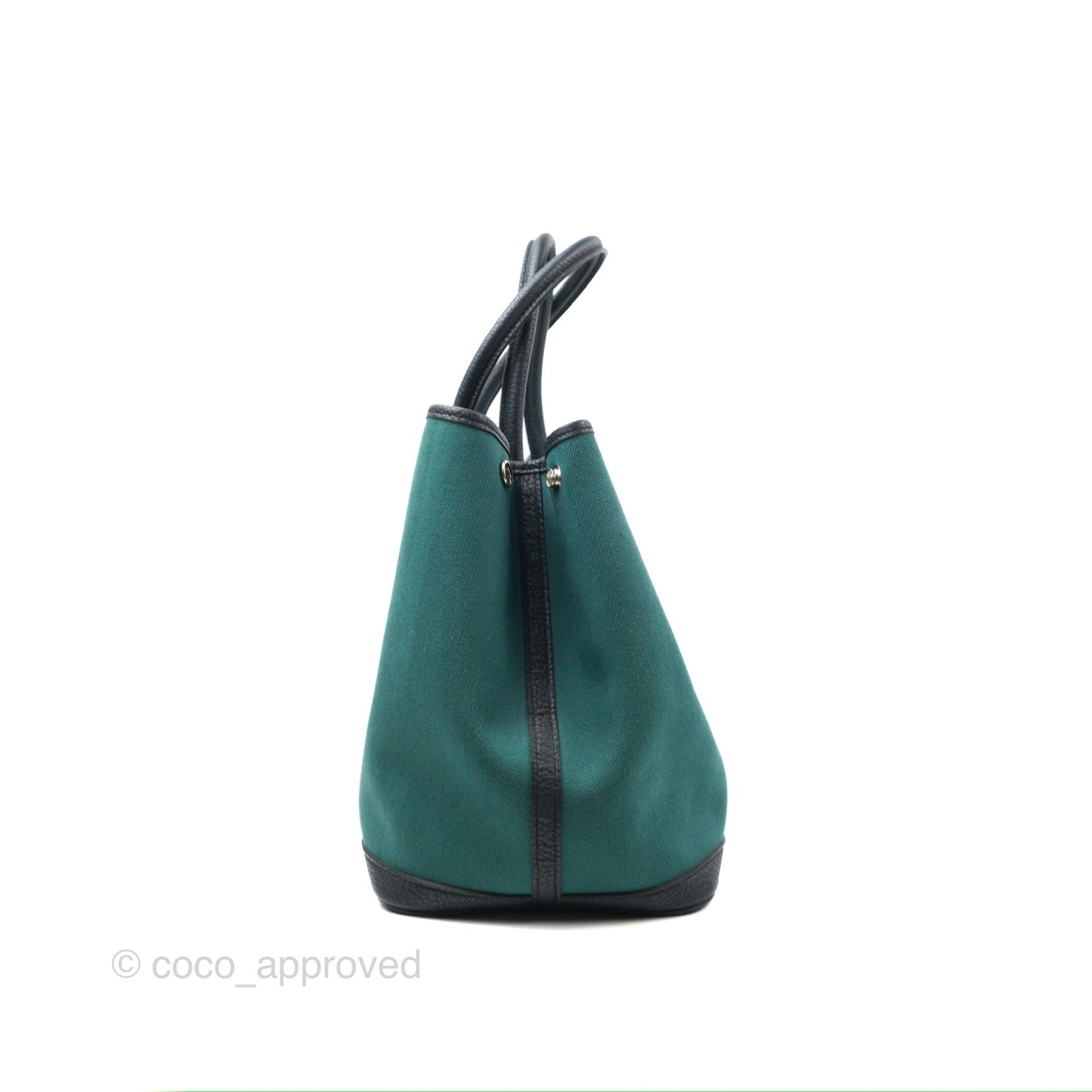Hermès Garden Party 36 Malachite/ Blue Indigo Canvas
