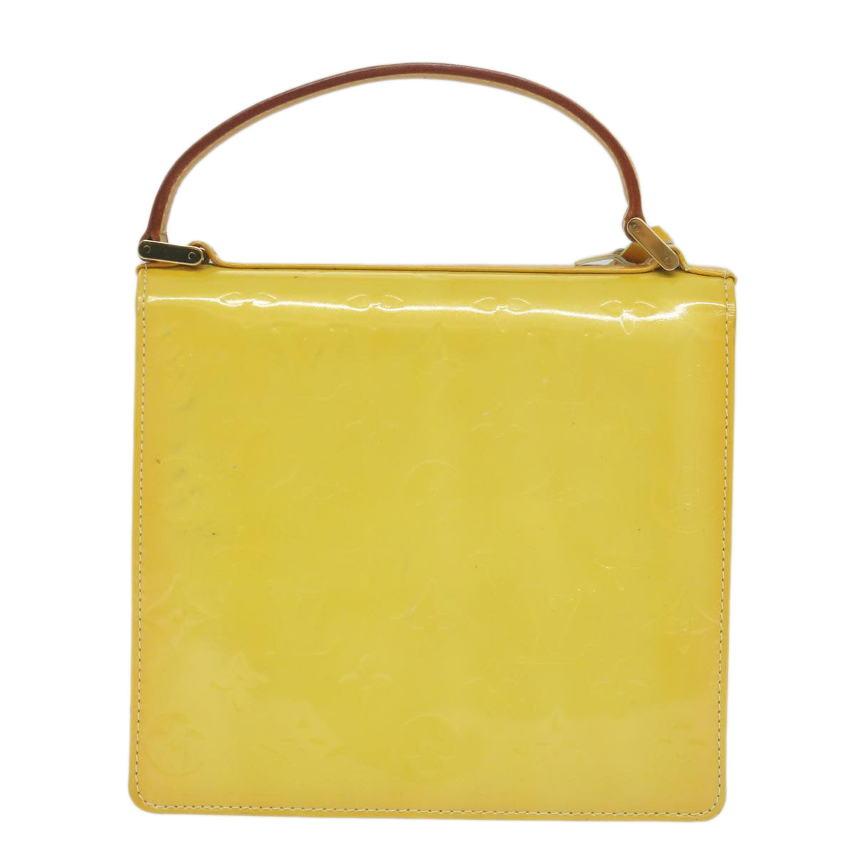 LOUIS VUITTON Monogram Vernis Spring Street Bag Lime Yellow M91068 LV 62268