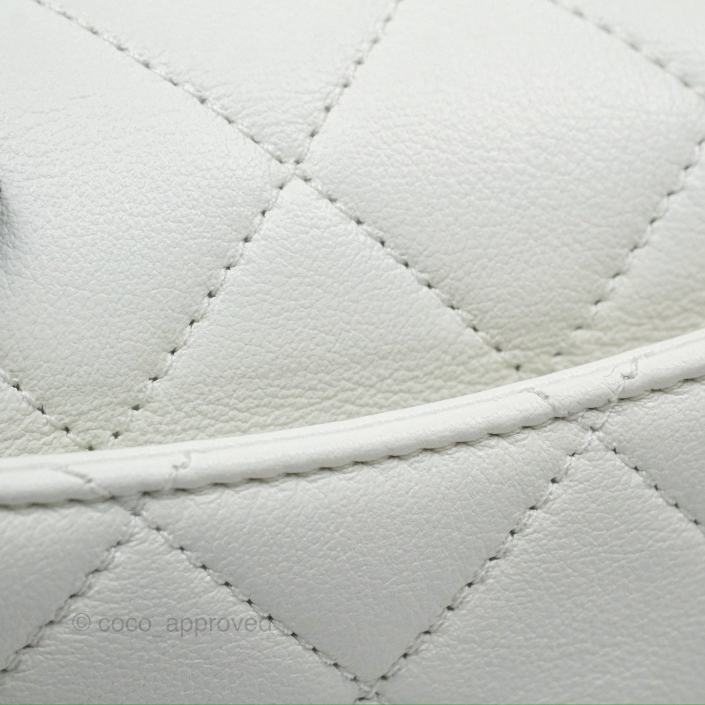 Chanel Adjustable Flap Bag White Calfskin Aged Gold Hardware