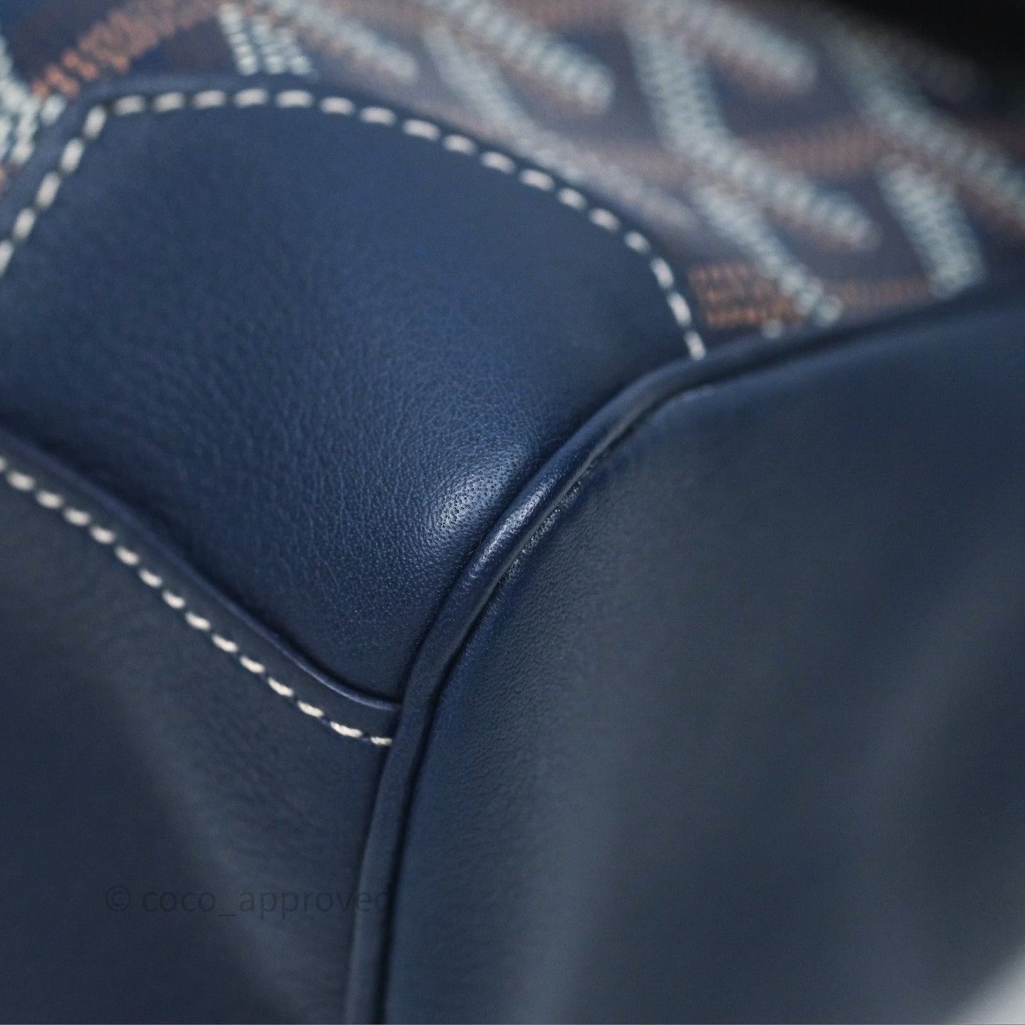 Goyard Saïgon Mini Bag Navy Goyardine Canvas/ Chevroches Calfskin